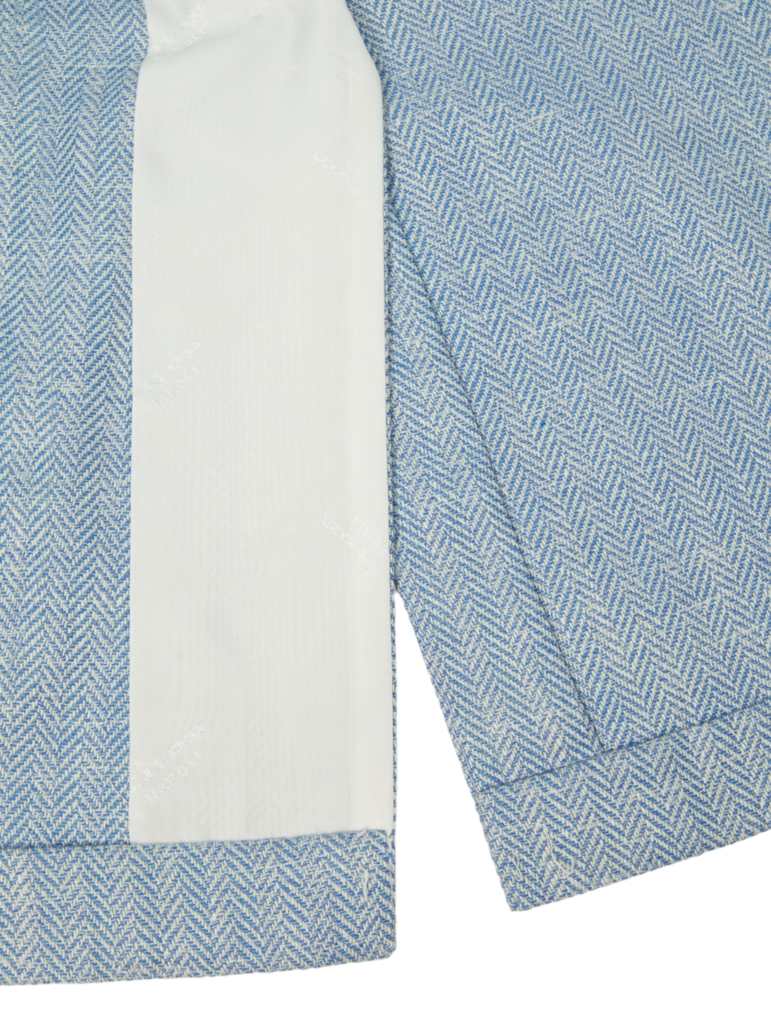 Kiton Light Blue Wool, Silk, Linen, Cashmere & Polyamide Herringbone Jacket