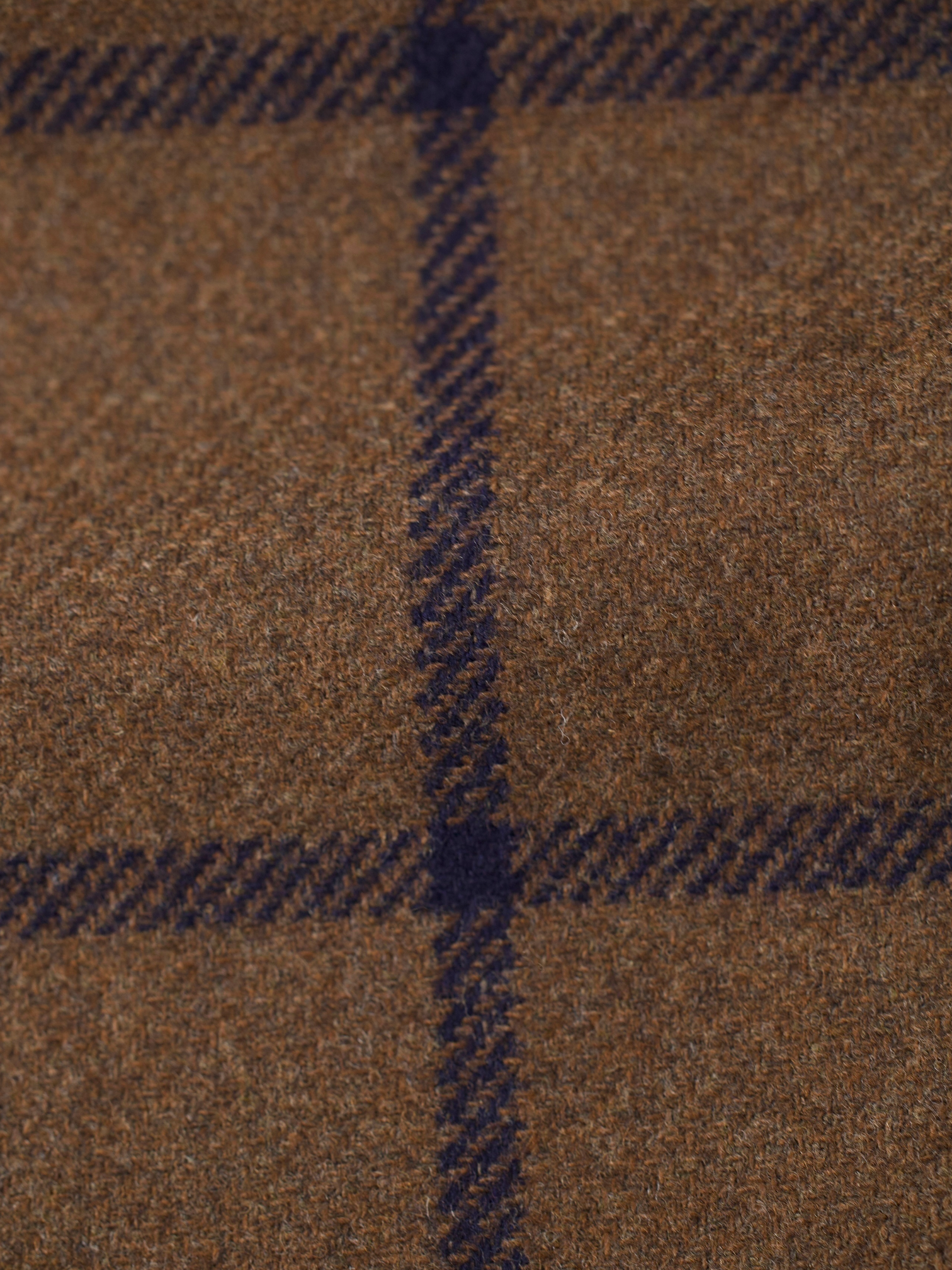 Corneliani Castagne Brown & Navy Super 100's Windowpane Gate Jacket