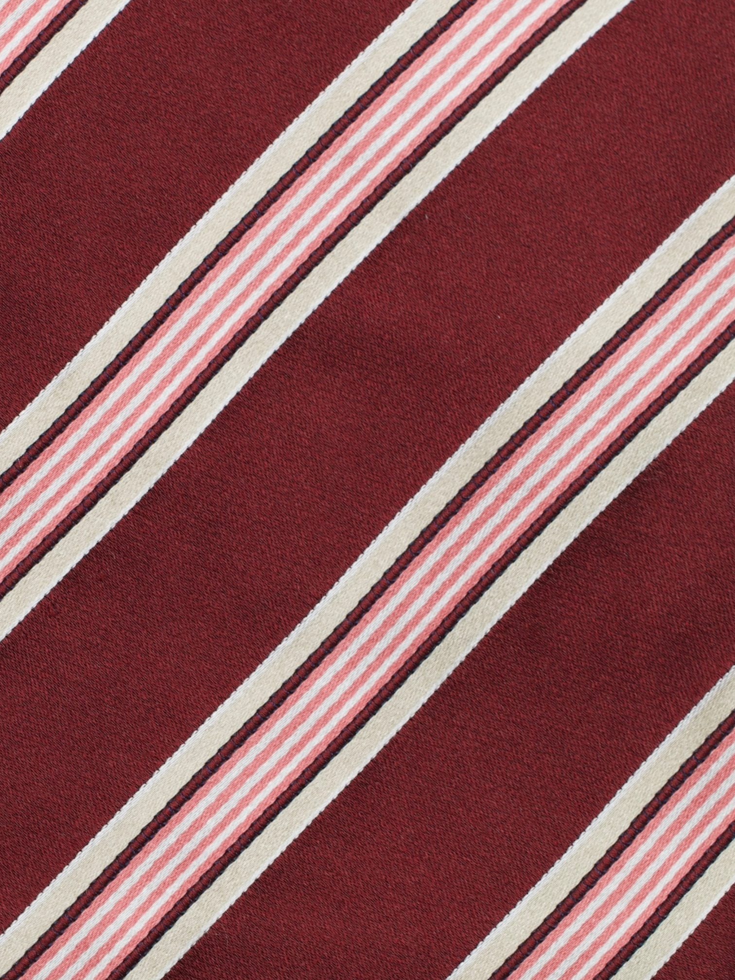 Luigi Borrelli 5-Fold Burgundy & Pink Multi-Striped Business Tie