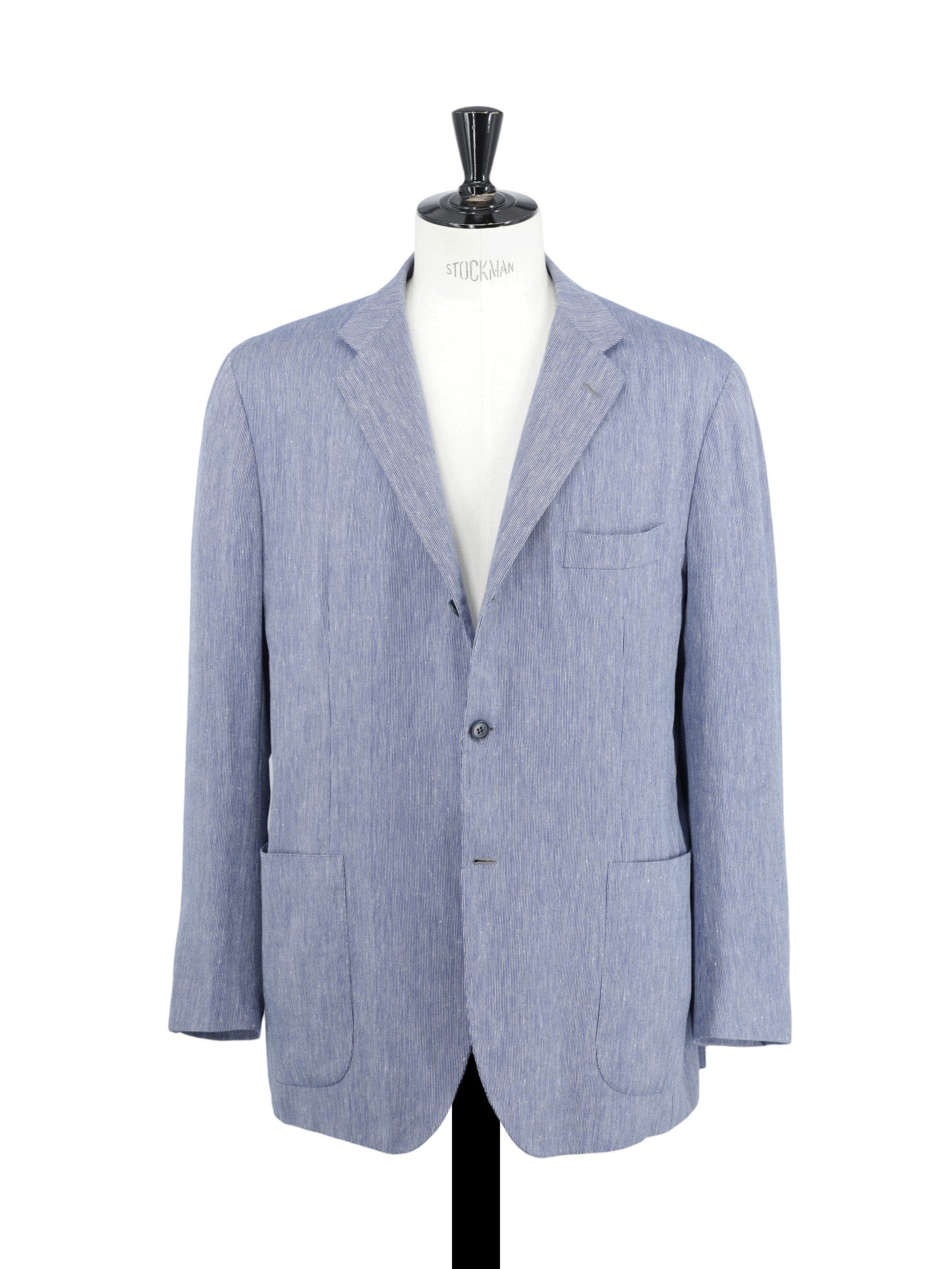 Kiton Blue Cashmere, Silk & Linen Speckled-Stripe Summer Jacket