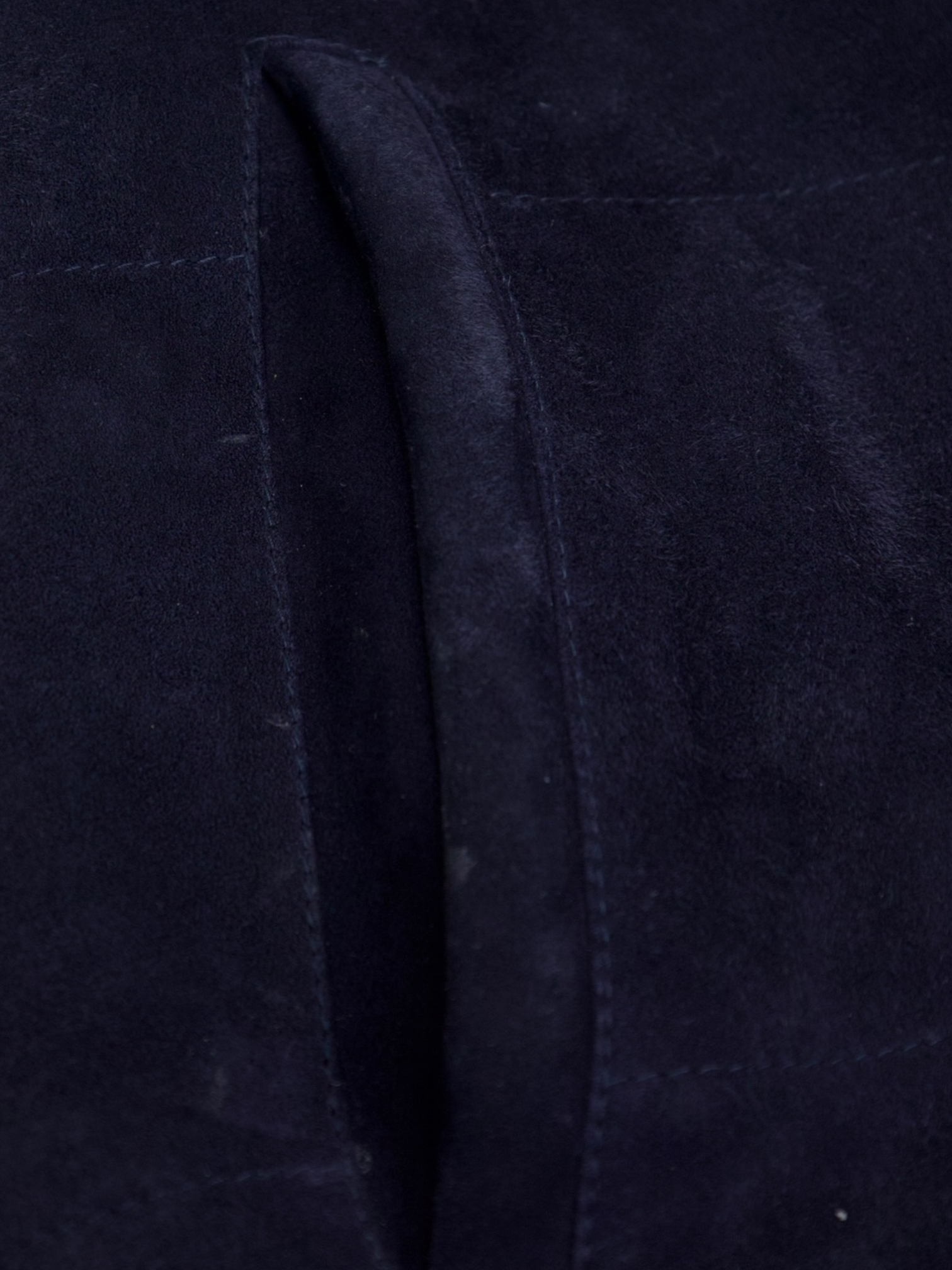 Rifugio Navy Suede & Wool Reversible Vest