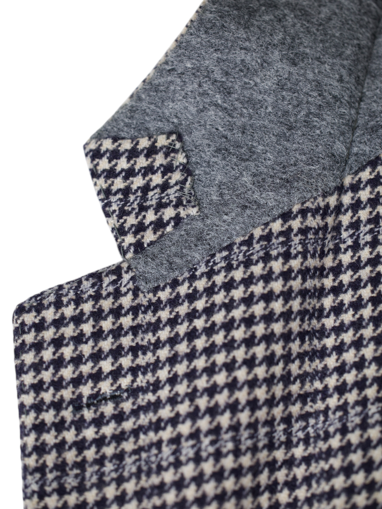 Kiton Navy & Light Blue Pure-Cashmere Pied de Poule Jacket