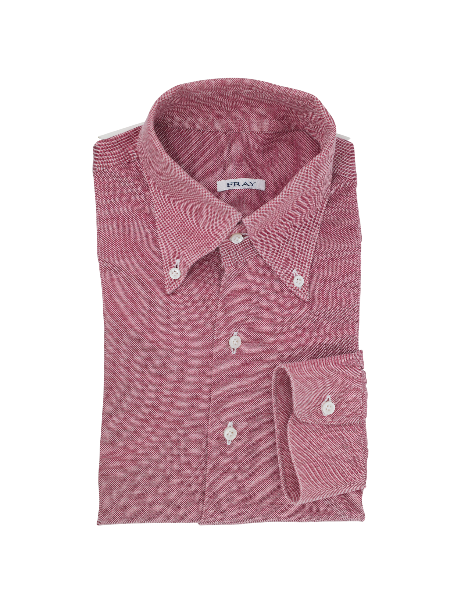 Fray Old Pink Cotton Piqué Knitted Button-Down Shirt