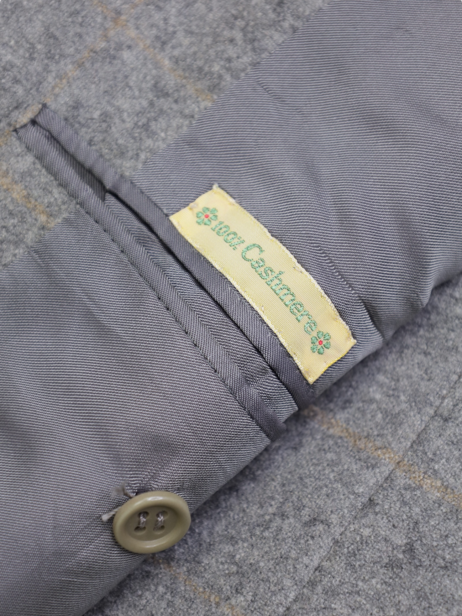 Kiton Light Grey Cashmere Windowpane Jacket