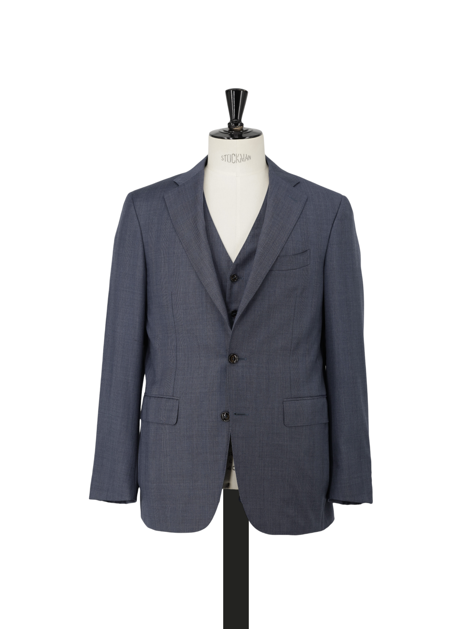 Canali Steel Blue 3-Piece Super 150's Glenplaid Suit