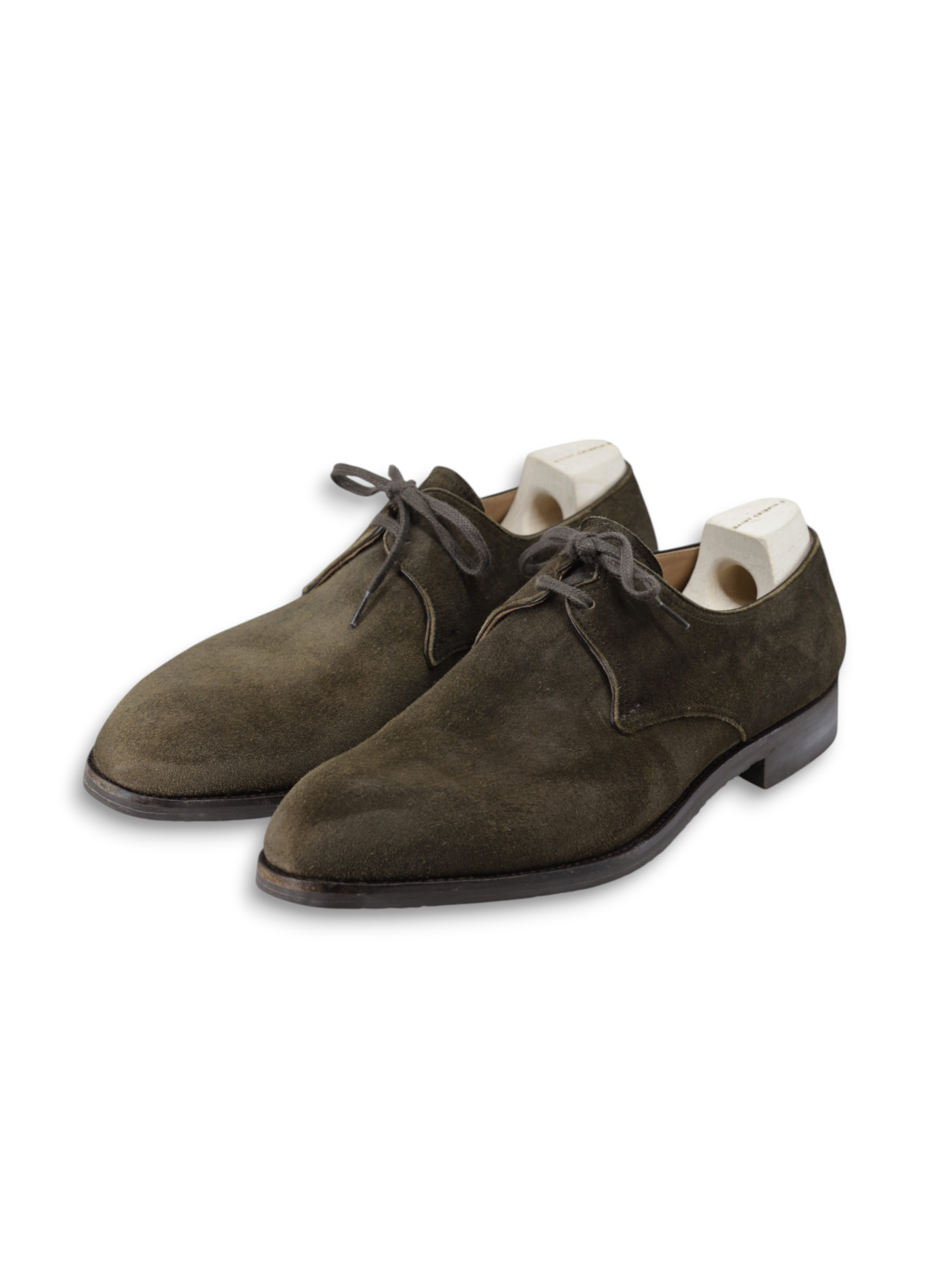 Saint Crispin's Olive Drab Suede Two-Eyelets "118" Derby