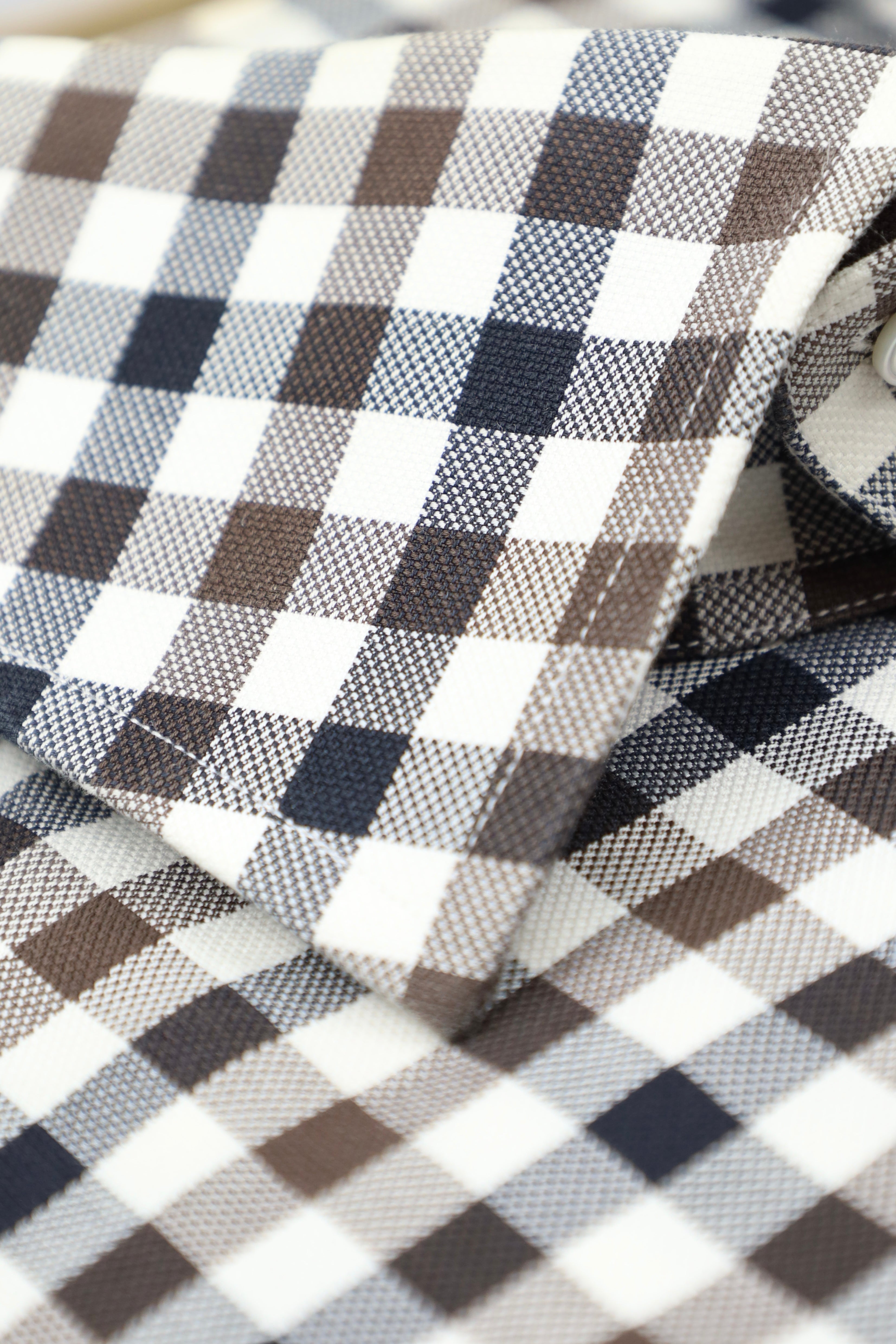 Tom Ford Brown & Blue Gingham Check Shirt