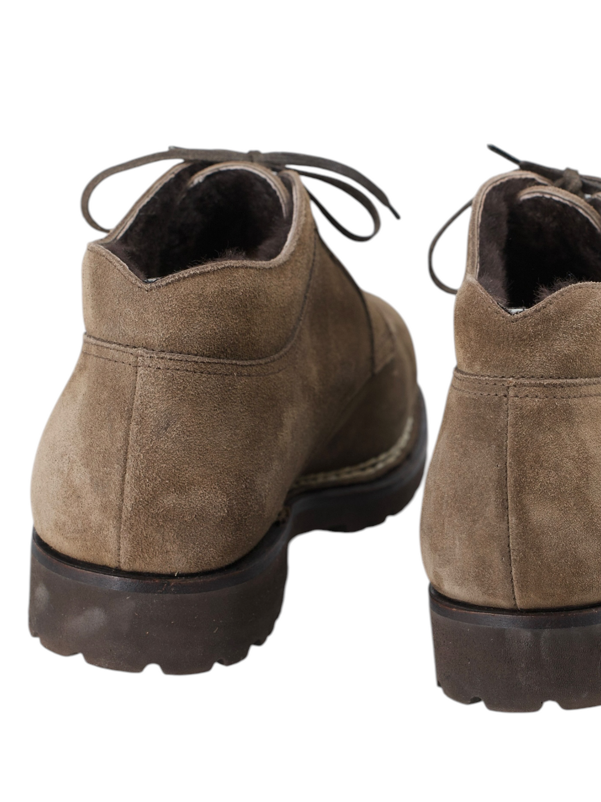 Bontoni Warm Taupe Suede & Castorino-Fur Lining Norvegese Desert Boots