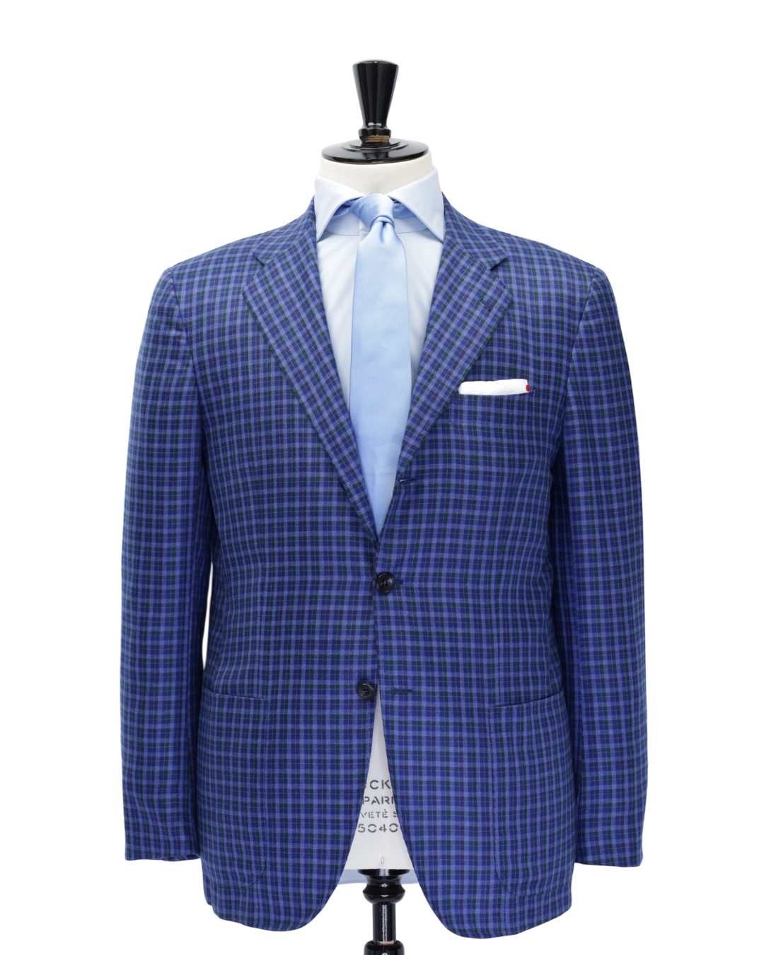 Kiton Royal Blue Cashmere & Silk Gingham ‘Lasa’ Jacket