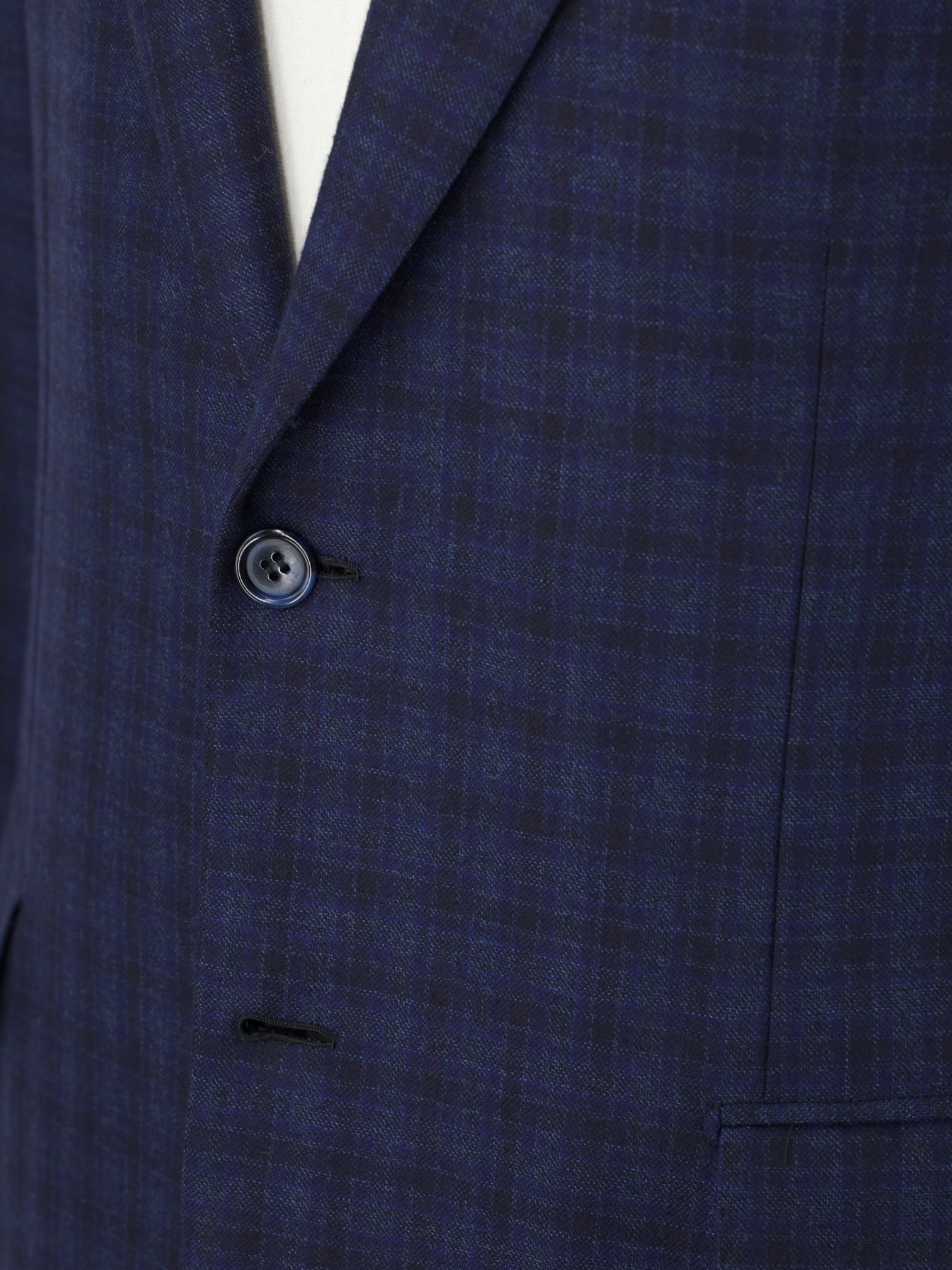 Brioni Dark Blue Brushed-Wool Checkered Brunico jacket