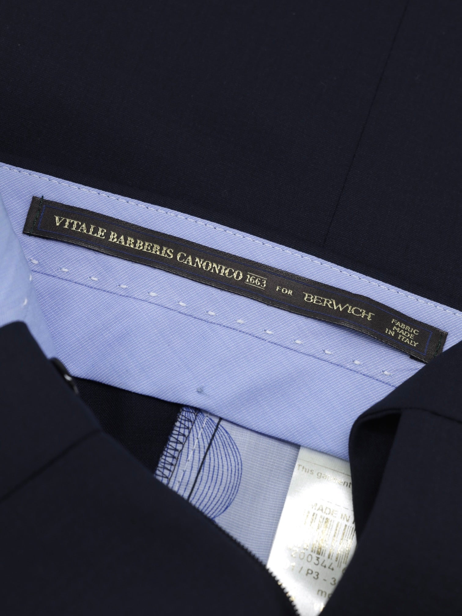 Berwich x VBC Midnight Blue Cool-Wool Single Pleated Trousers
