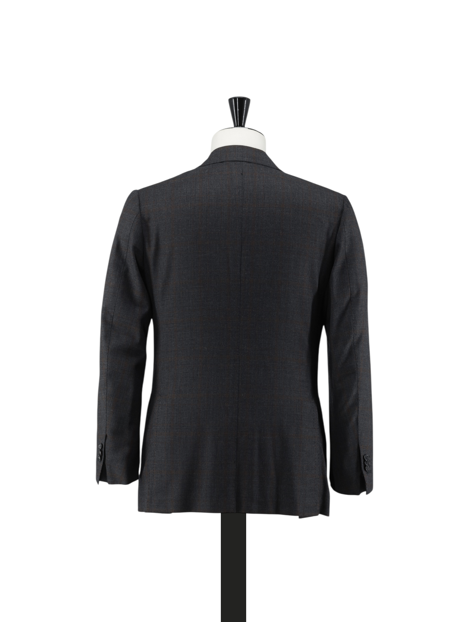 Cesare Attolini Dark Grey & Brown Super 130's & Cashmere Glenplaid Jacket