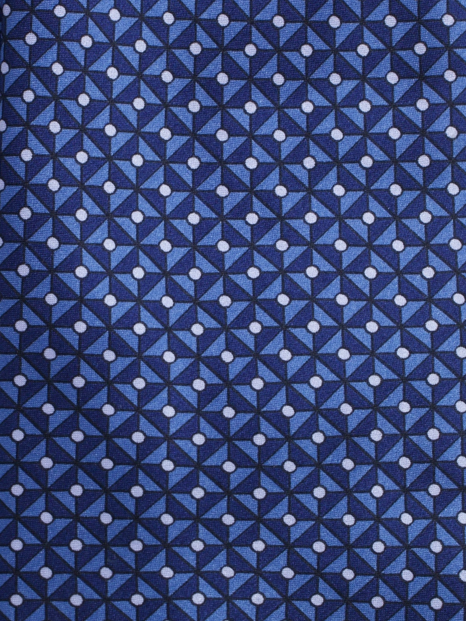Brioni Royal Blue Madder Silk Geometric Pattern Tie