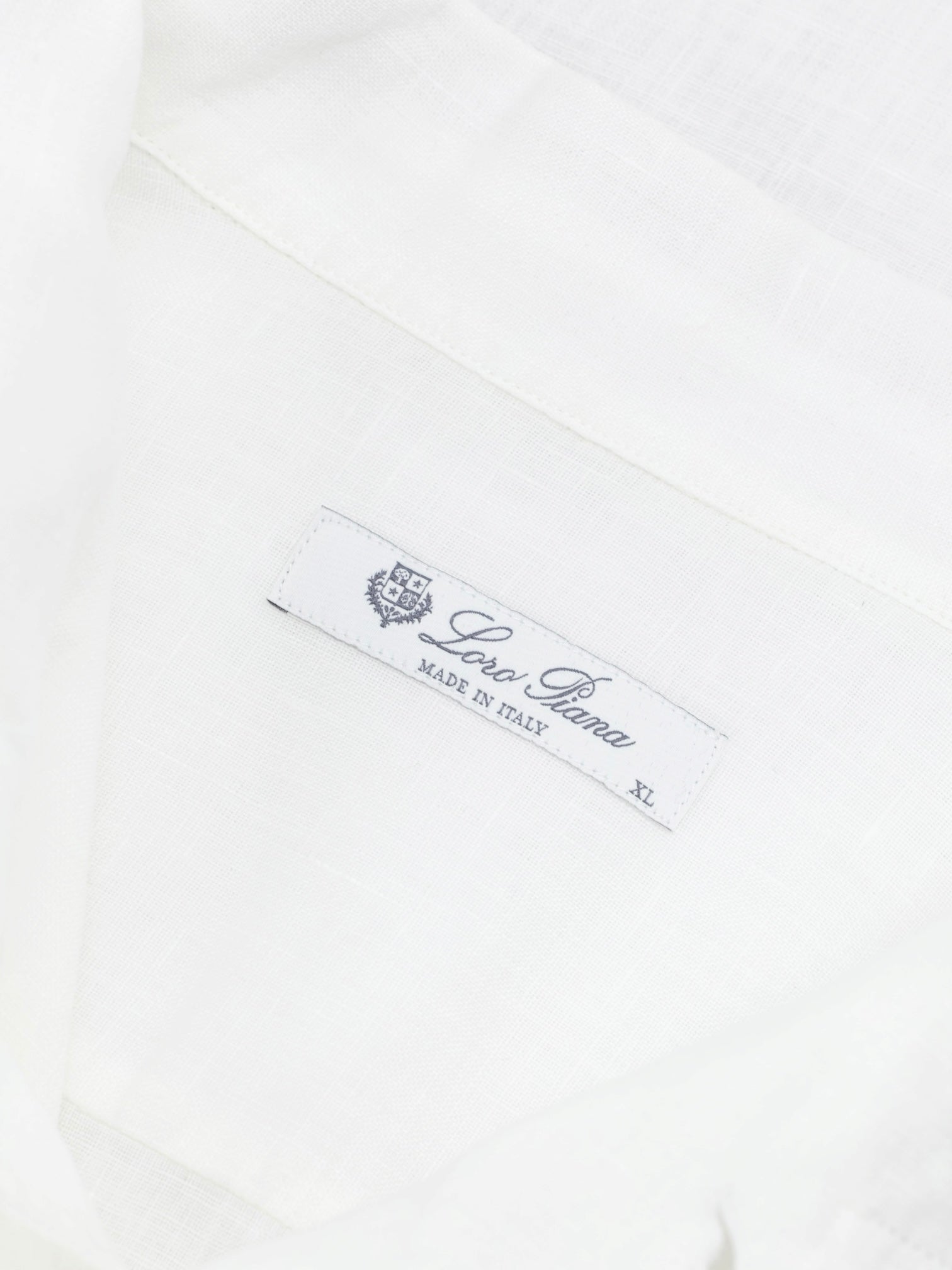 Loro Piana White Pure Linen Pop-Over André Shirt