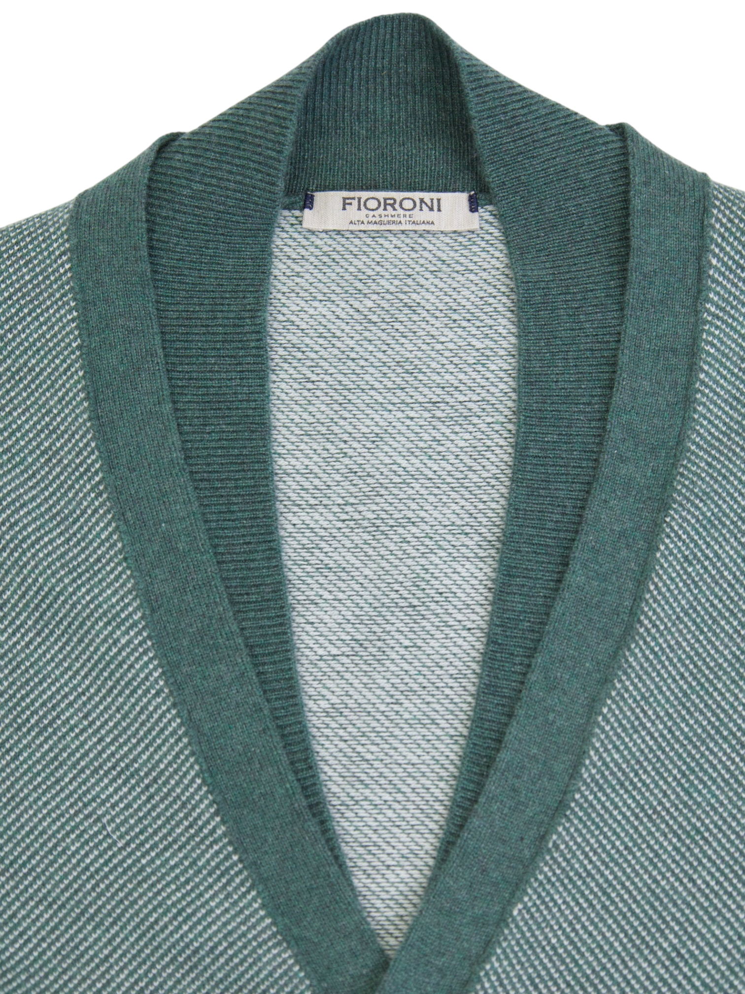 Fioroni Light Green Cashmere Micro-Pattern Cardigan