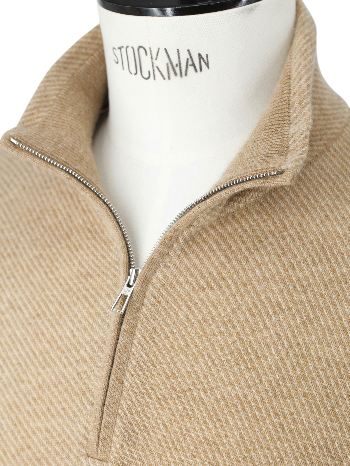 Loro Piana Caramel Brown Pure-Cashmere Roadster Pull Half-Zip Sweater