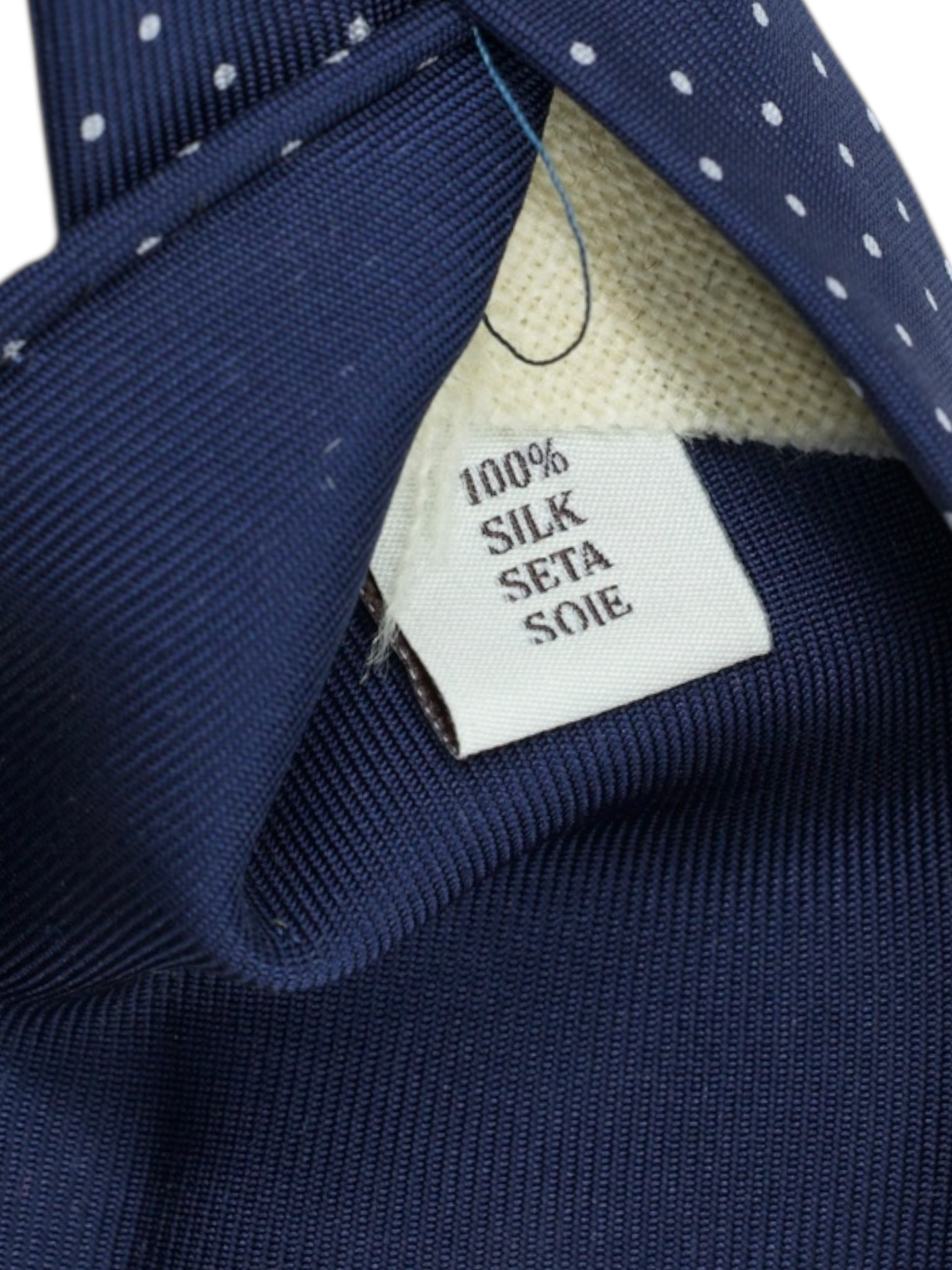Viola Milano Dark Blue Silk Polkadot Tie