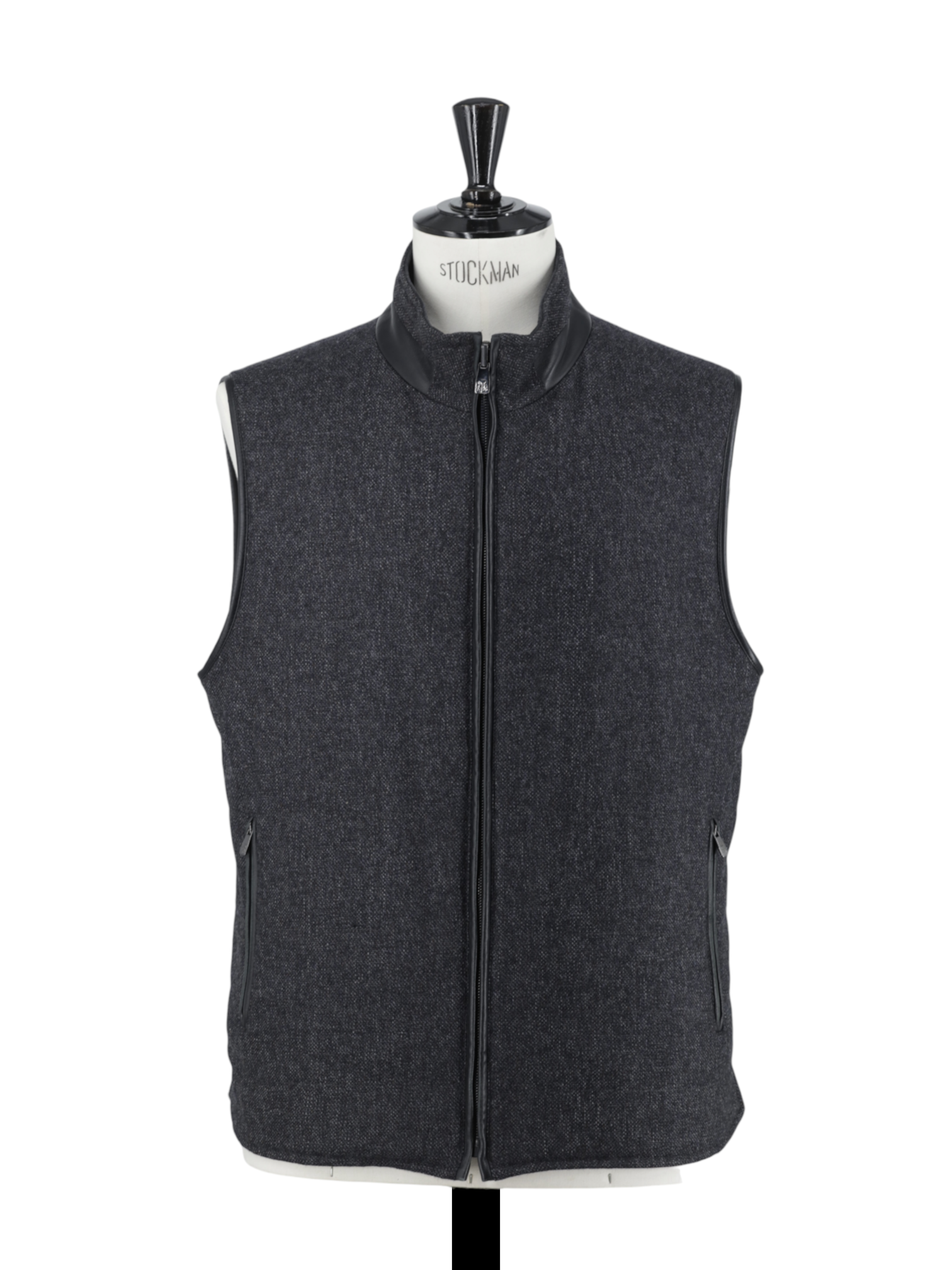 Corneliani Dark Grey Reversible Wool & Suede Bodywarmer Vest