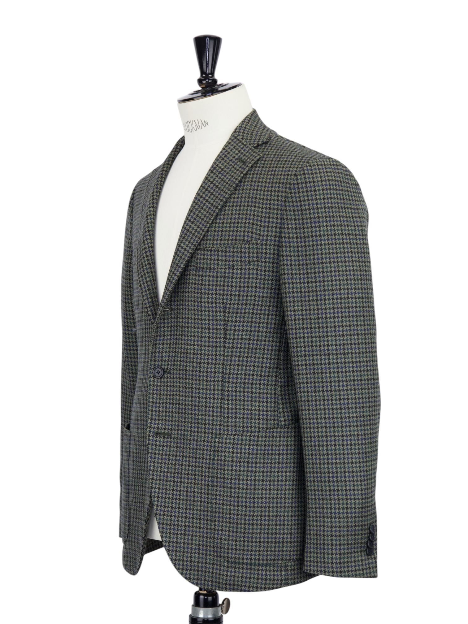 Luigi Borrelli Light Green Multicolor Woollen Houndstooth Jacket