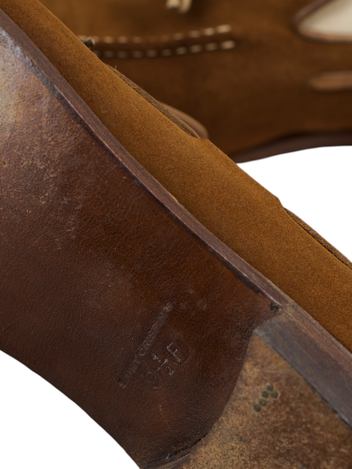 Saint Crispin's Tobacco Brown Suede Laced Up Boatshoe-Style Loafer