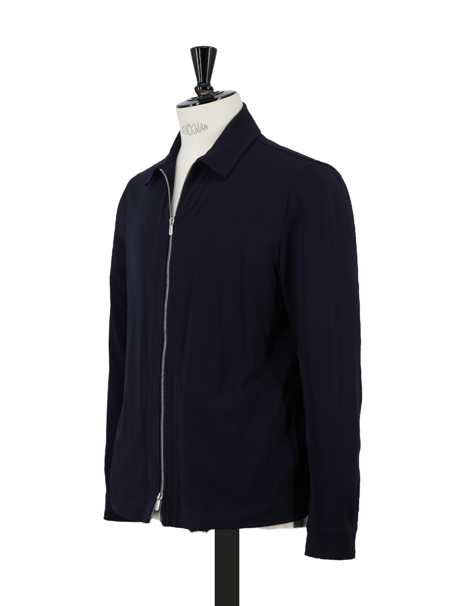 Marco Pescarolo Navy Wool-Stretch Zip-Up Blouson Jacket