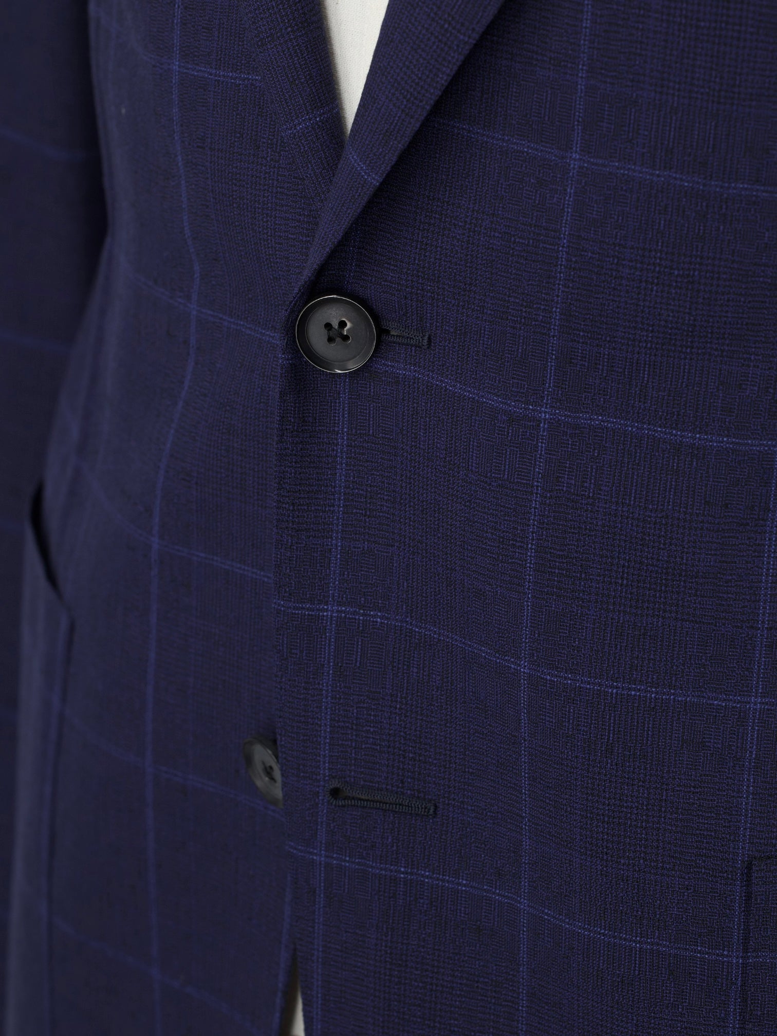 Caruso Royal Blue Wool & Mohair Windowpane Suit