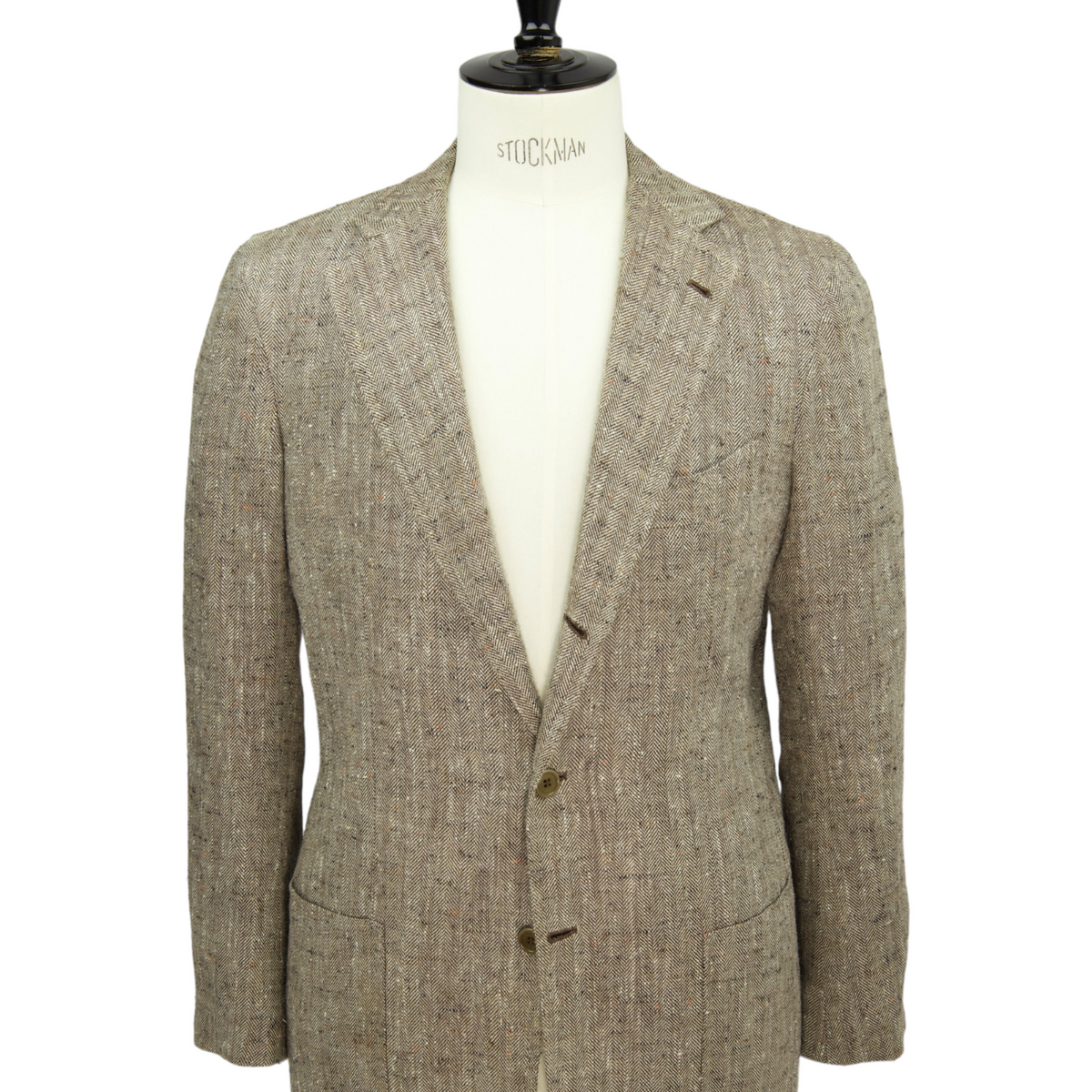 Orazio Luciano Beige Silk & Linen Irish Donegal Jacket