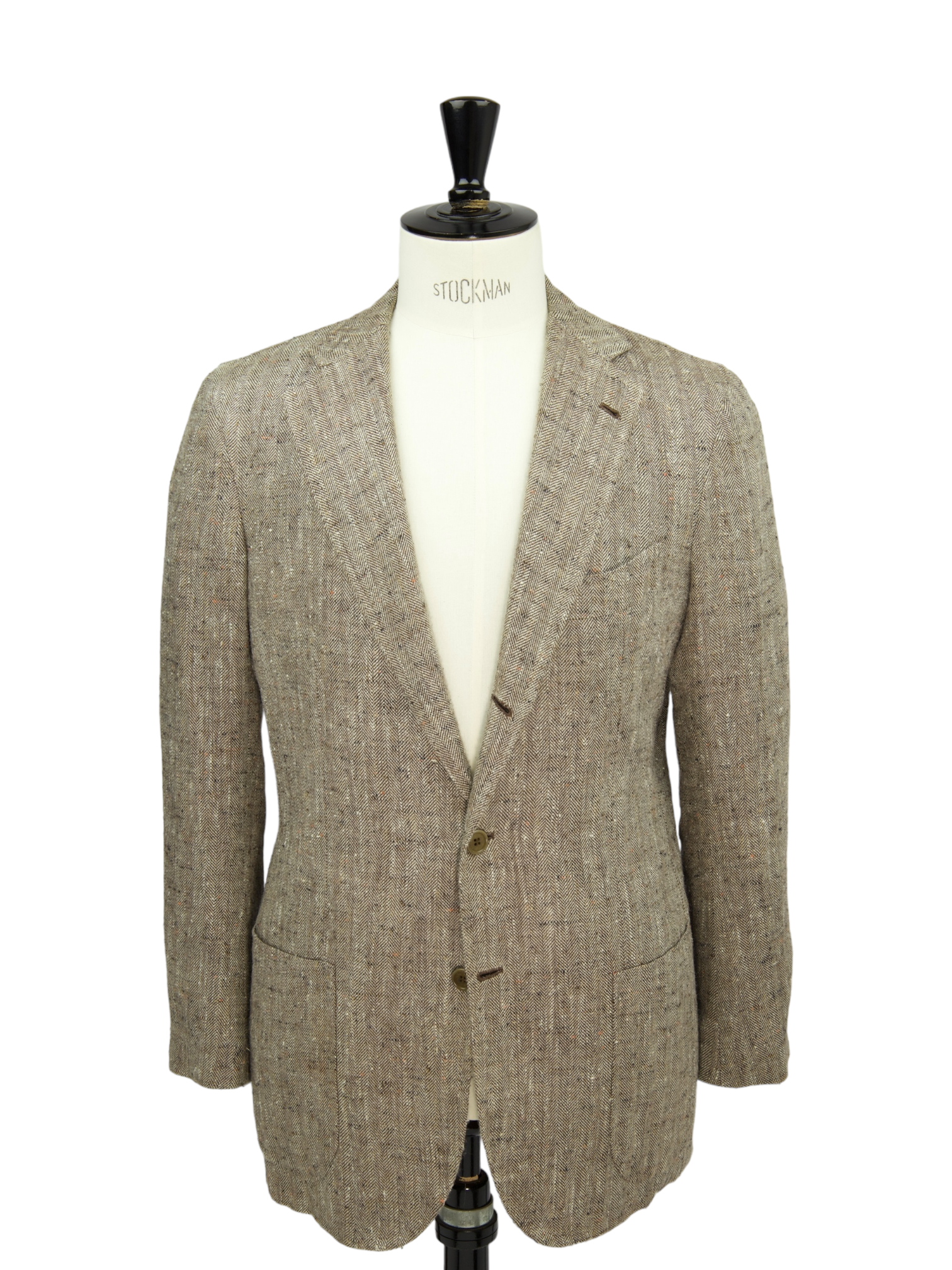 Orazio Luciano Beige Silk & Linen Irish Donegal Jacket