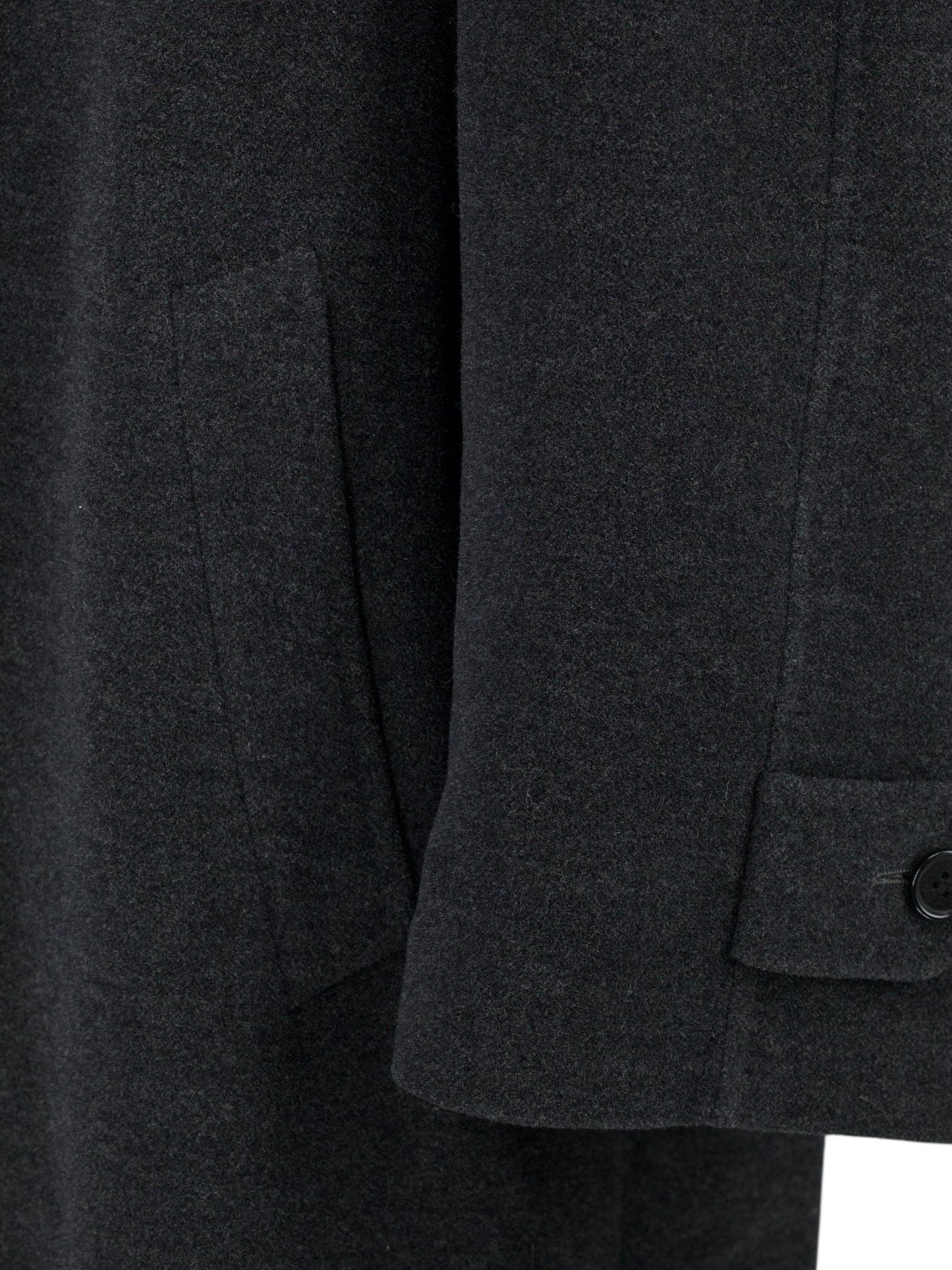 Corneliani Dark Grey Wool & Angora Raglan-Shoulder Carcoat