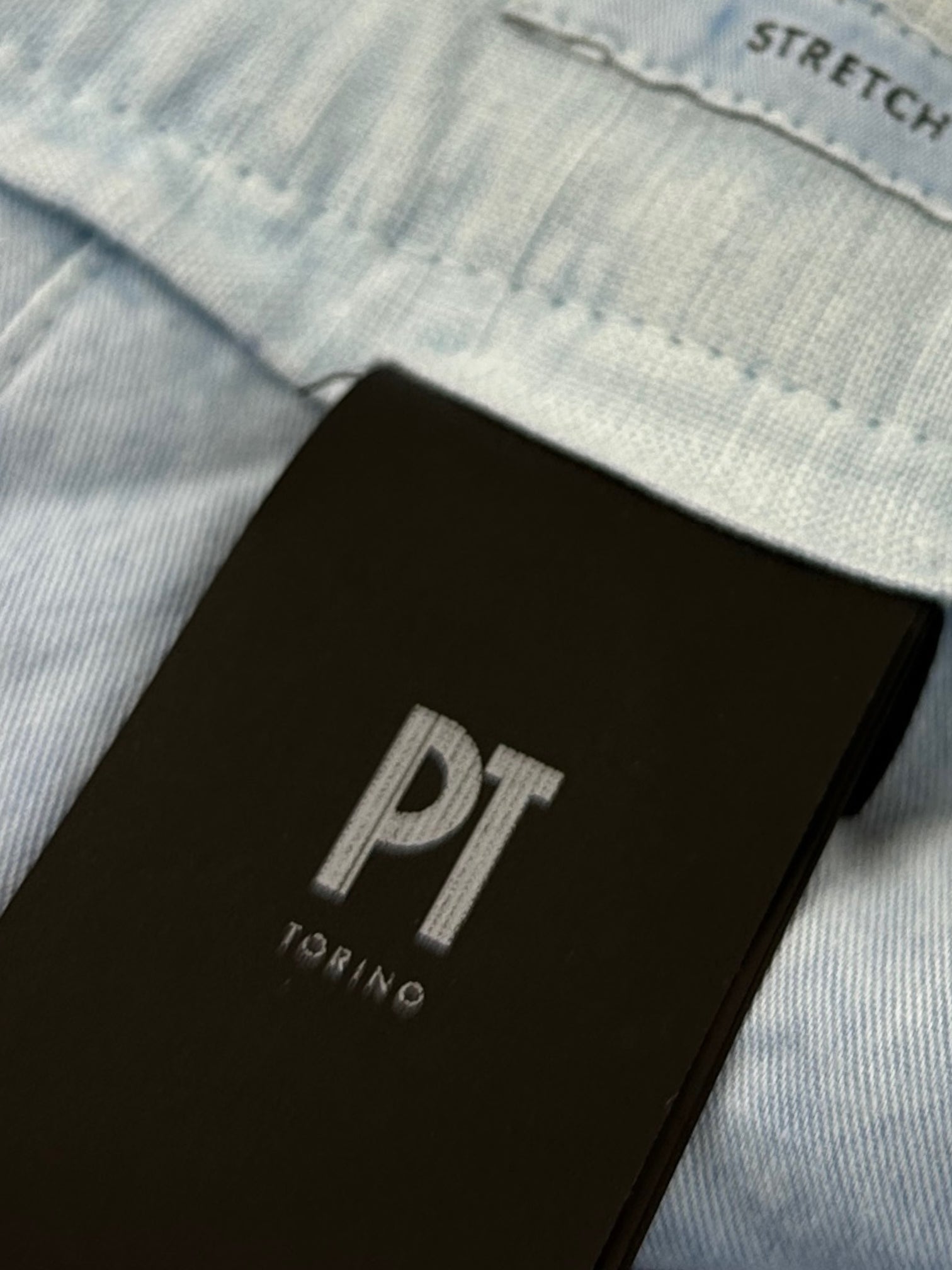 PT01 Light Blue Cotton & Linen Trousers