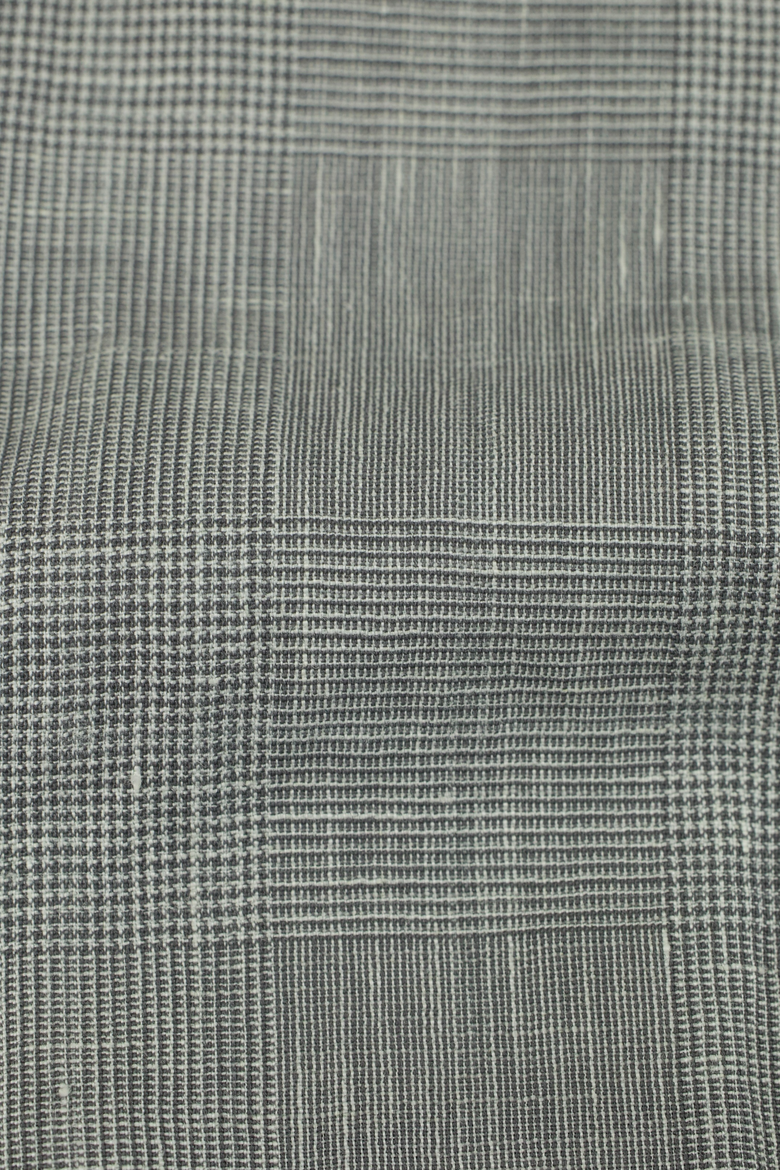 Caruso Light Grey Wool, Linen & Silk Glenplaid Summer Jacket