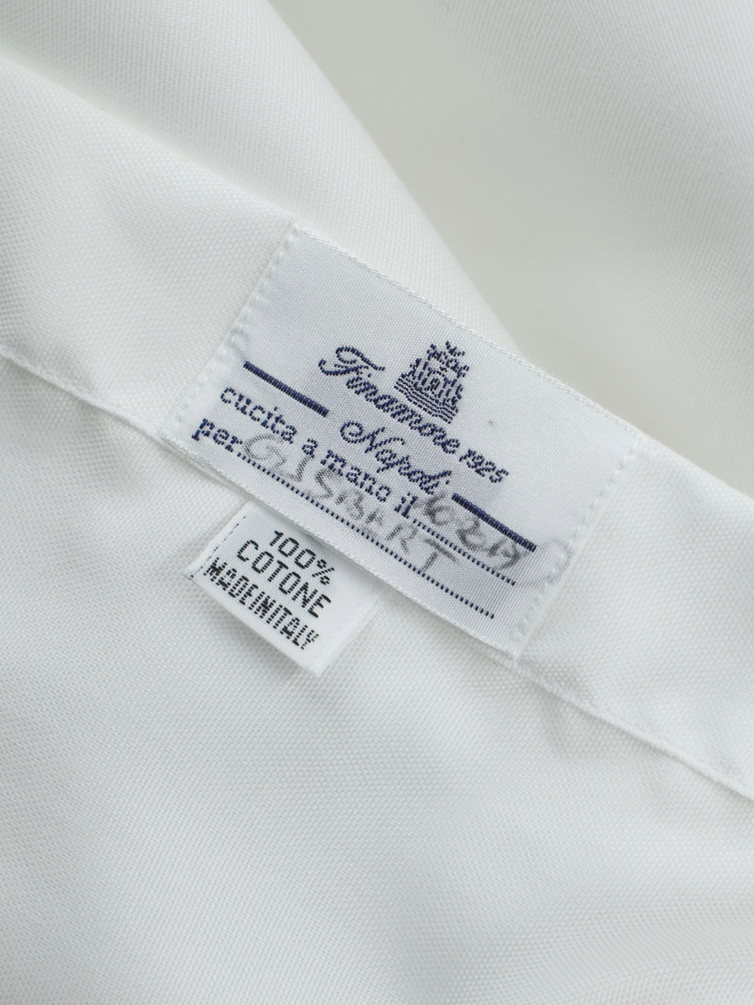 Finamore White Cotton Twill Neapolitan Shirt