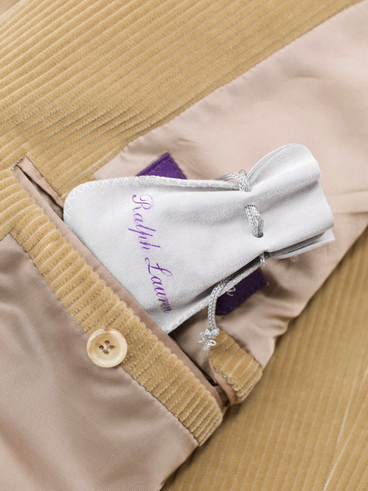 Ralph Lauren Purple Label Light Brown Cotton-Corduroy Hacking Jacket