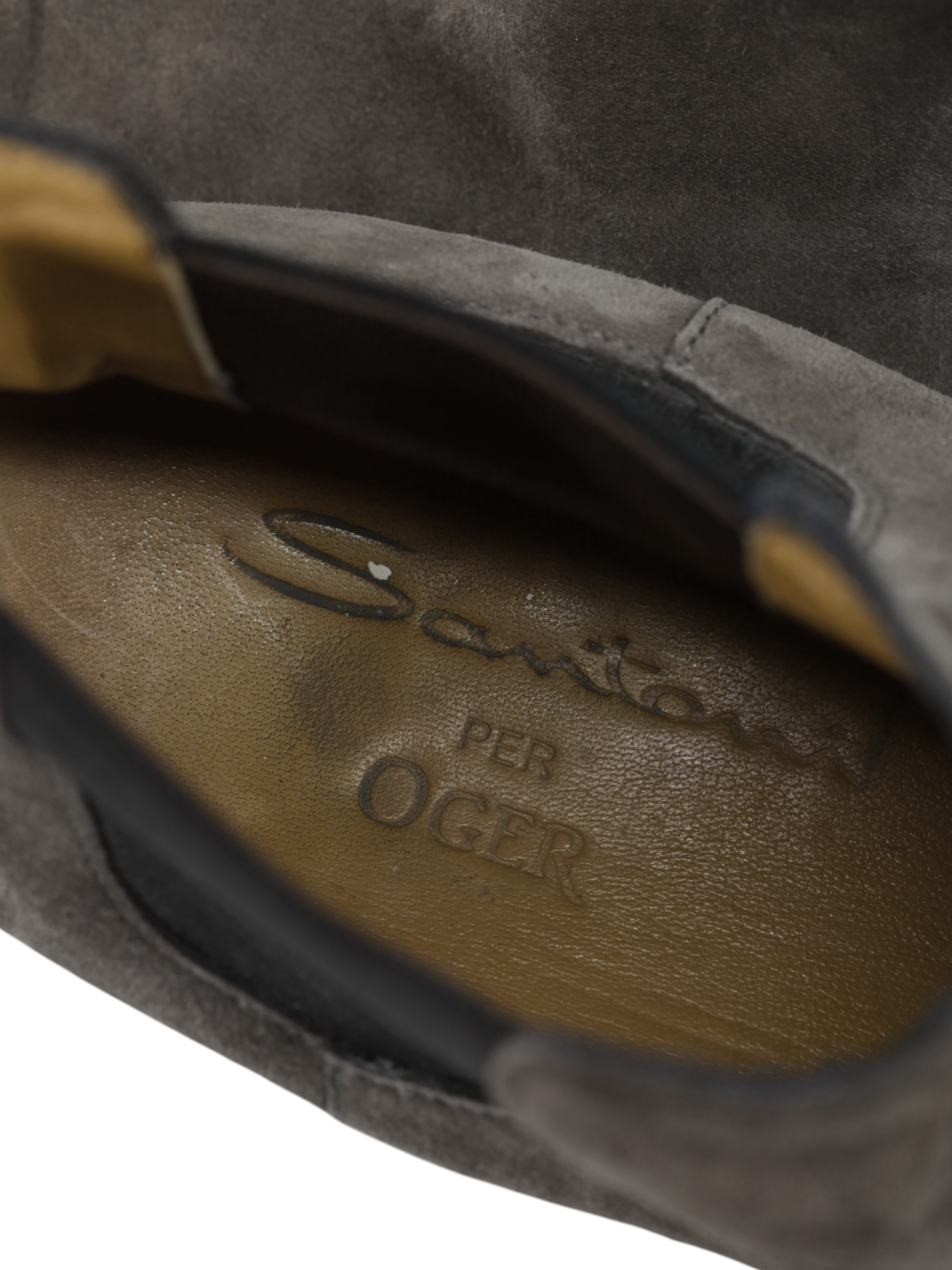 Santoni Warm Grey Suede Chelsea Boots