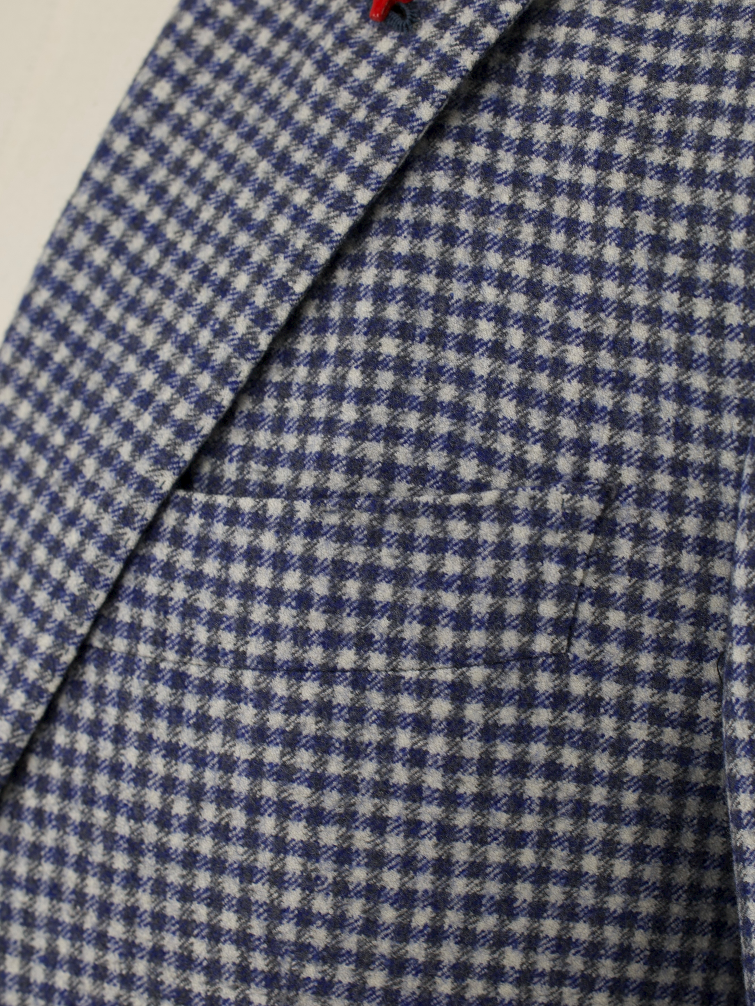 Isaia Blue Brushed-Wool Flannel Gun Check Jacket