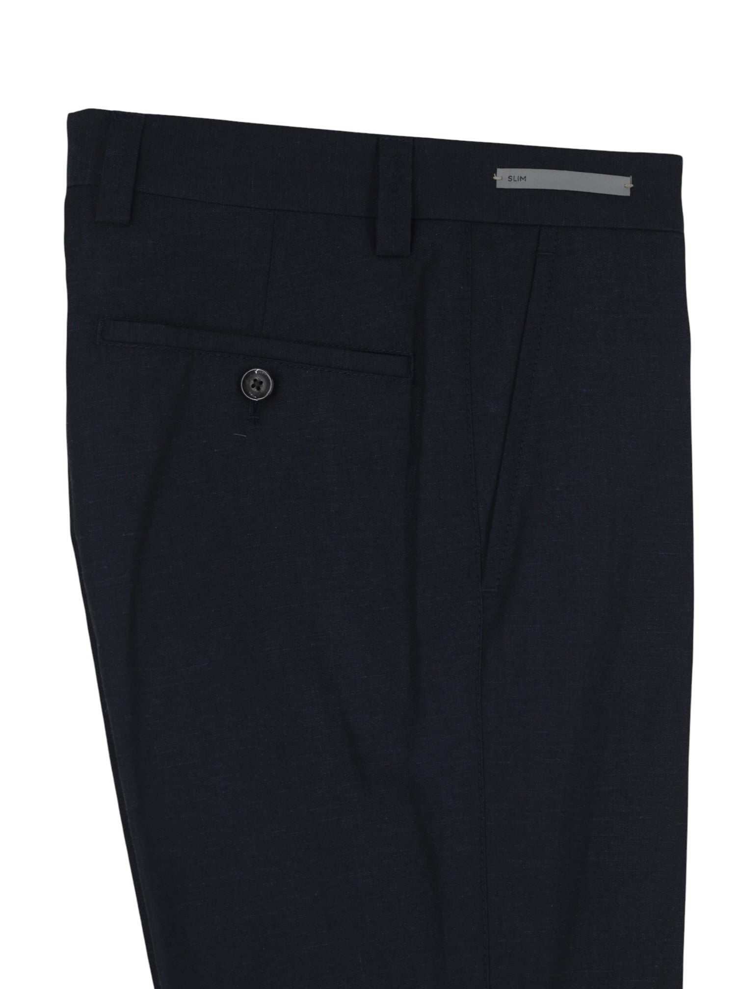 Corneliani Navy Wool & Linen Slim-Fit Trousers