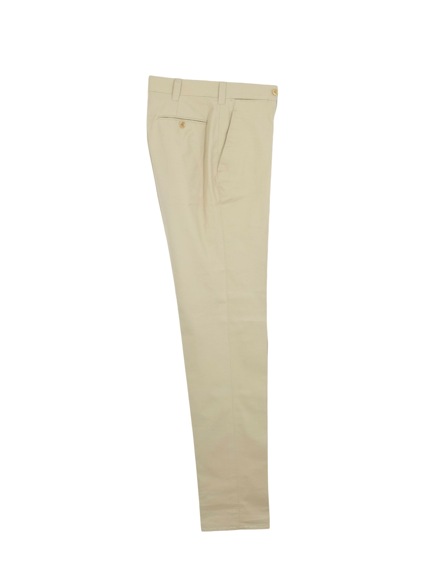 Ambrosi Beige Pure-Cotton Twill Sartorial Summer Trousers