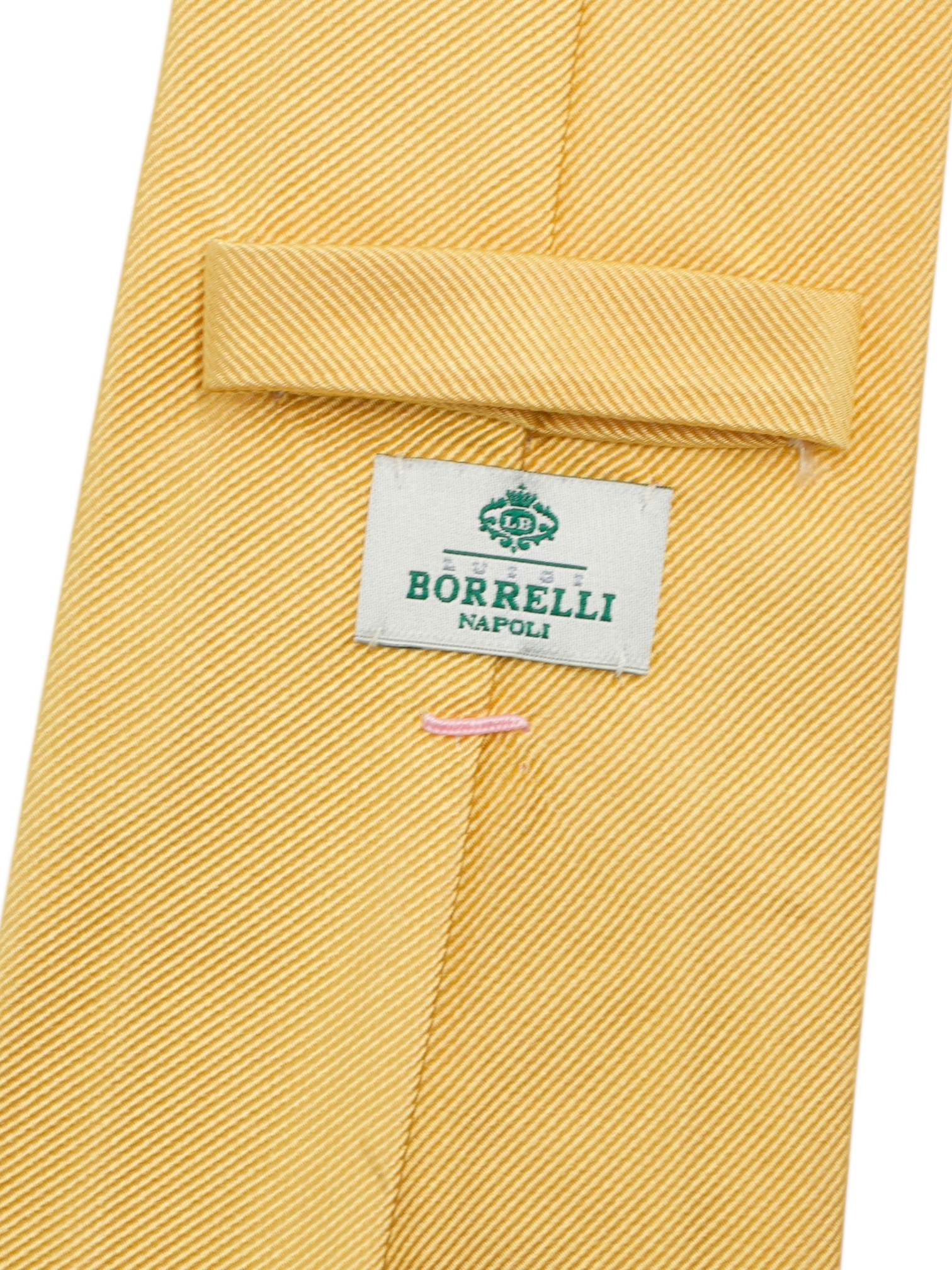 Luigi Borrelli 5-Fold Sunflower Yellow Silk Satin Weave Tie