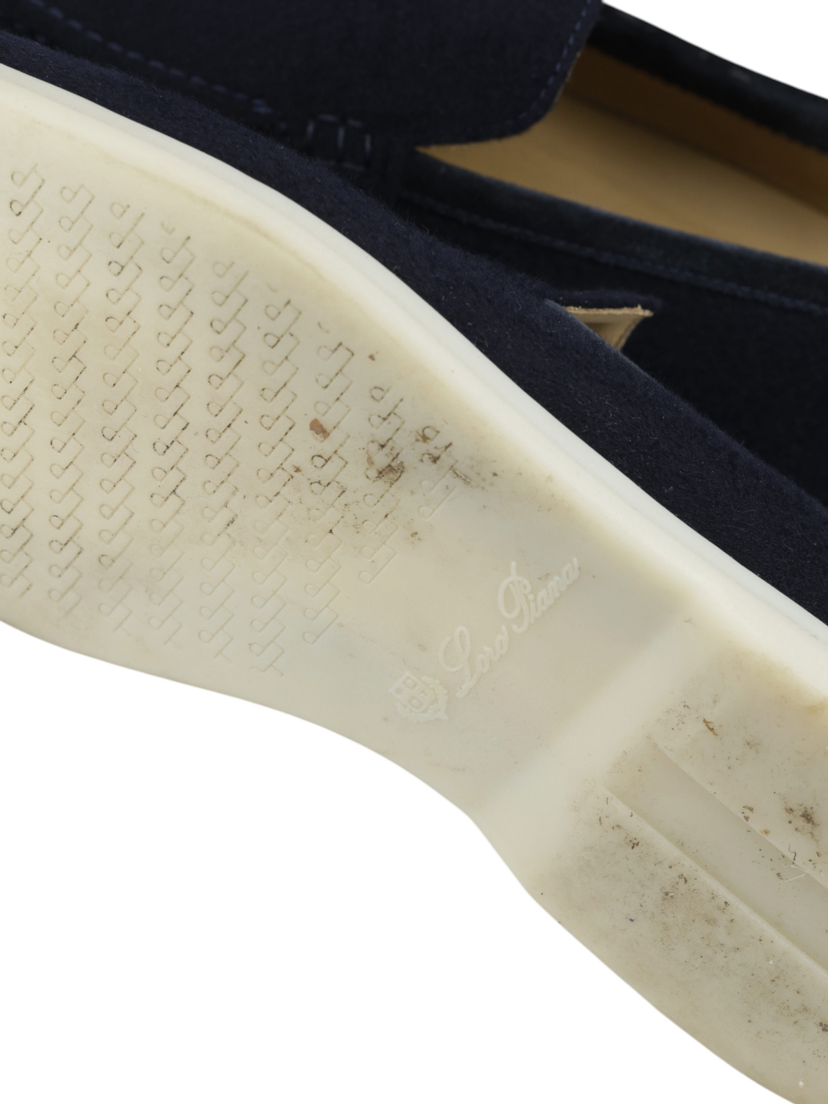 Loro Piana Navy Wool & Suede Summer Walk