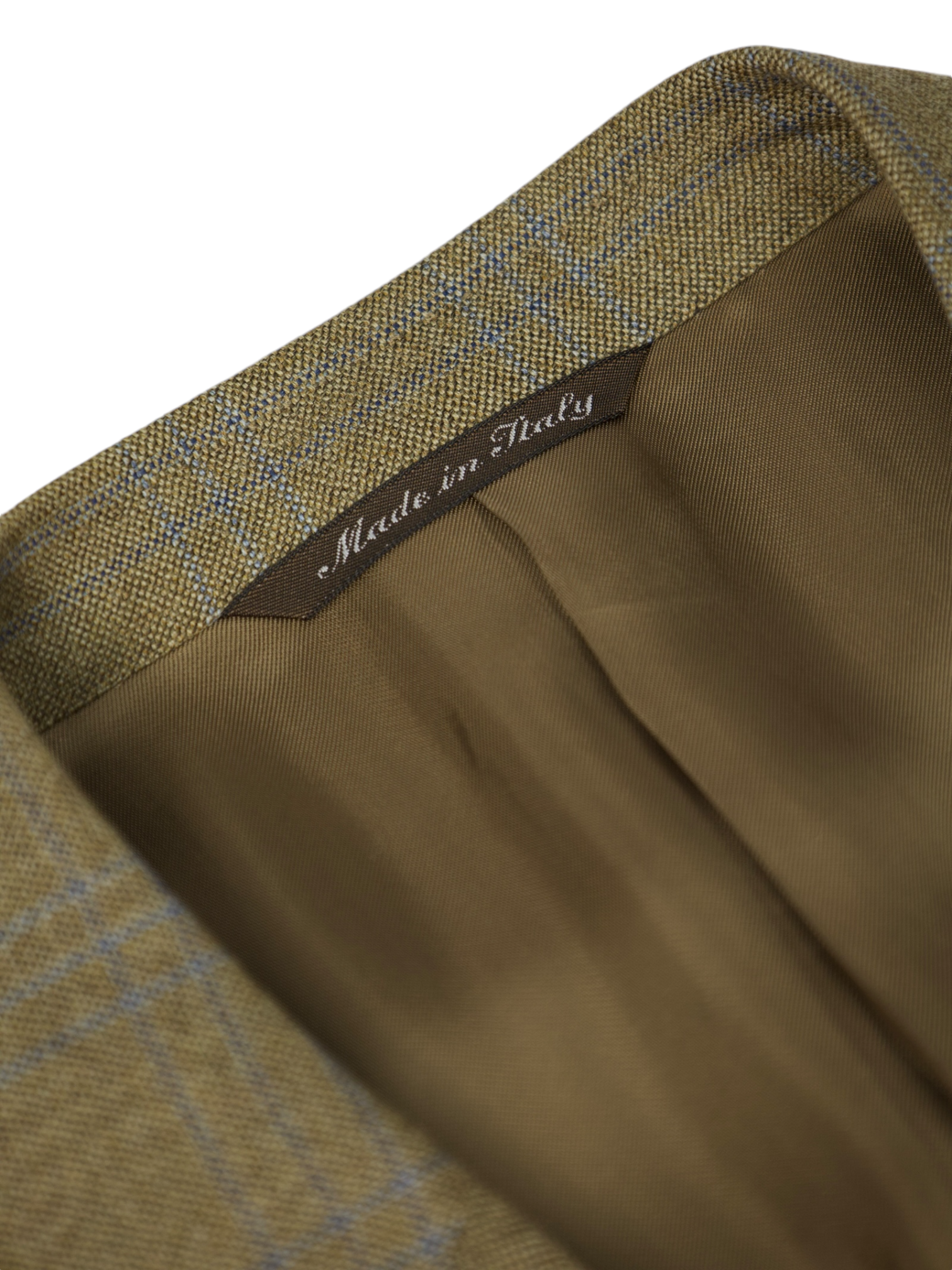 Canali Light Brown & Blue Wool Windowpane Jacket