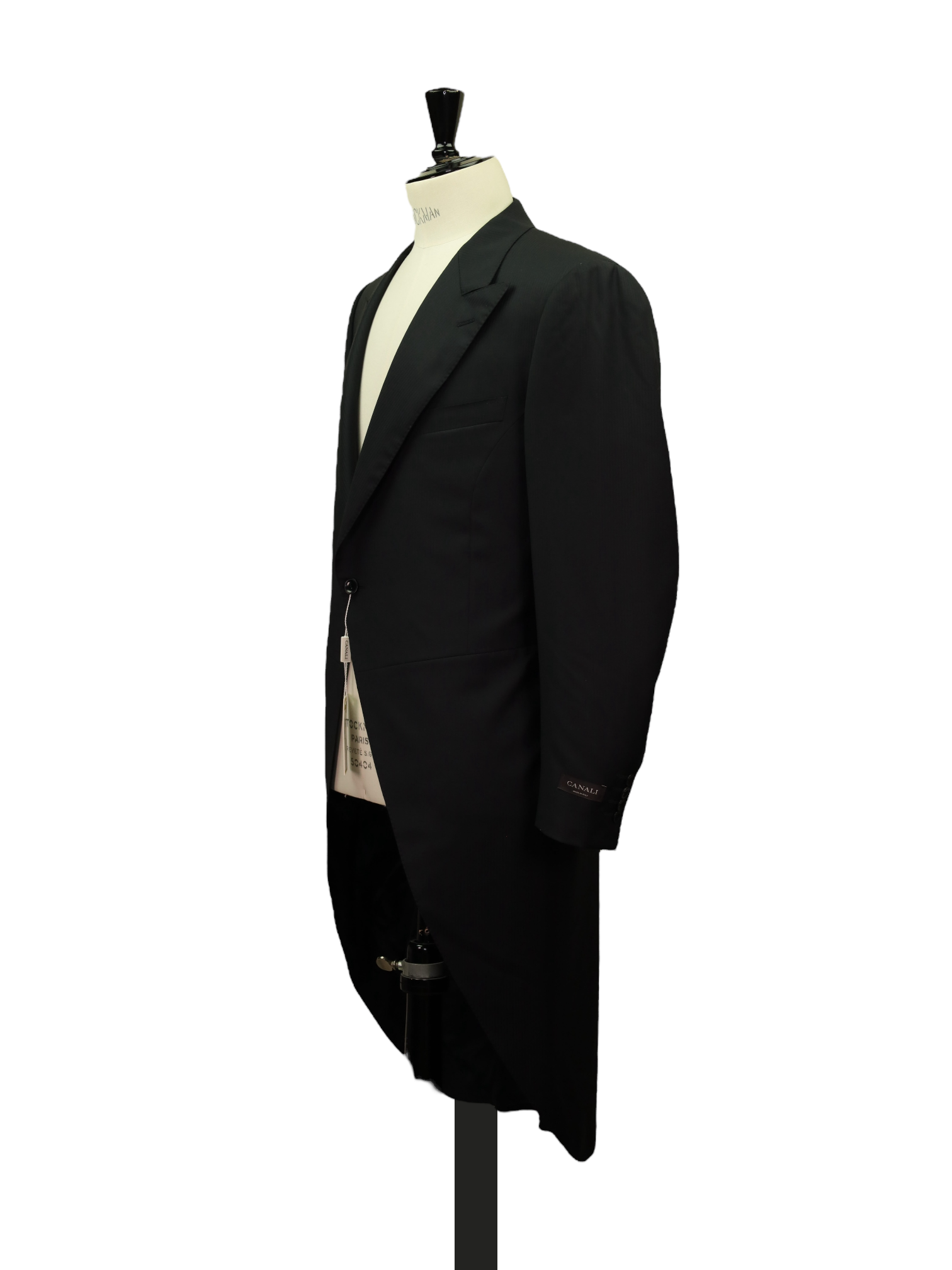 Canali Black & Grey Fine-Wool Traditional Micro-Herringbone Morning Suit