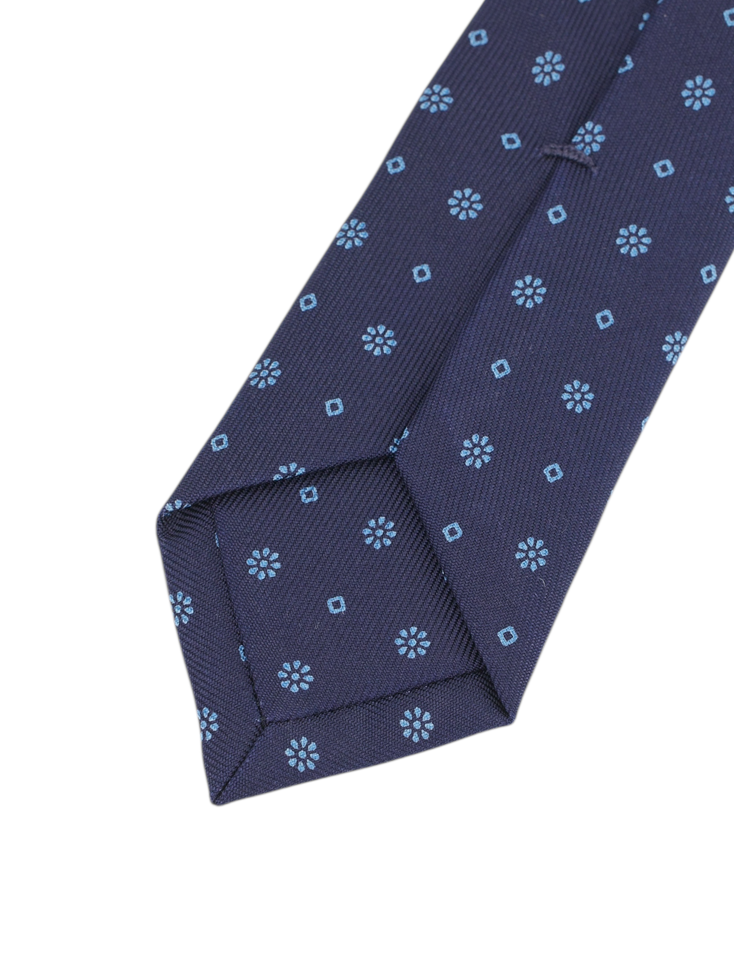 E.Marinella Navy & Light Blue Silk Floral Tie