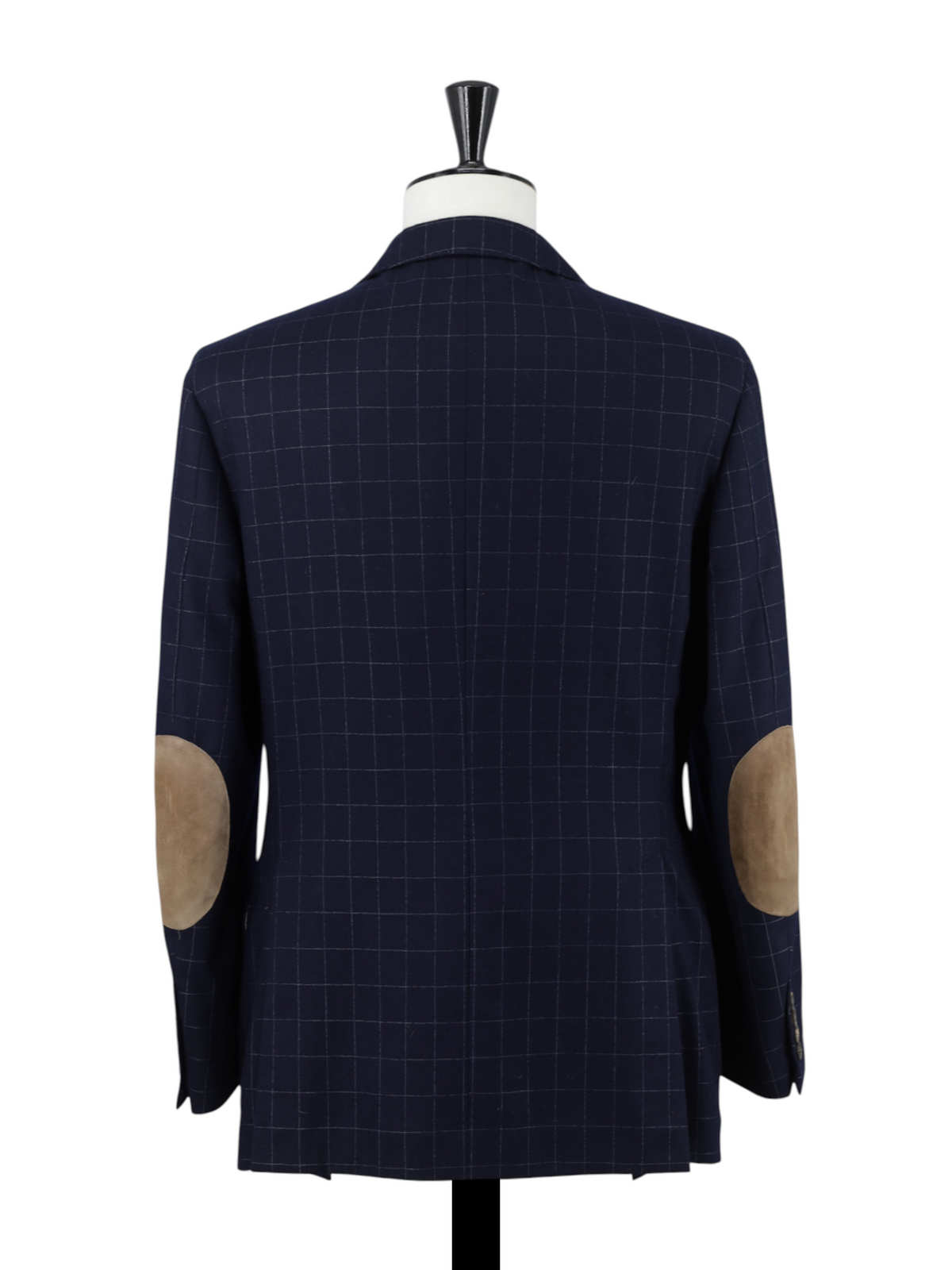 Brunello Cucinelli Navy Vintage Wool & Cashmere Windowpane Jacket