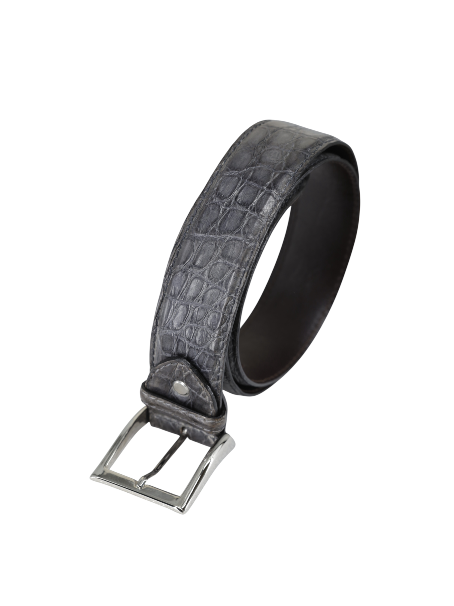 Bontoni Grey Museum-Calf Principe Penny Loafer + Crocodile Belt