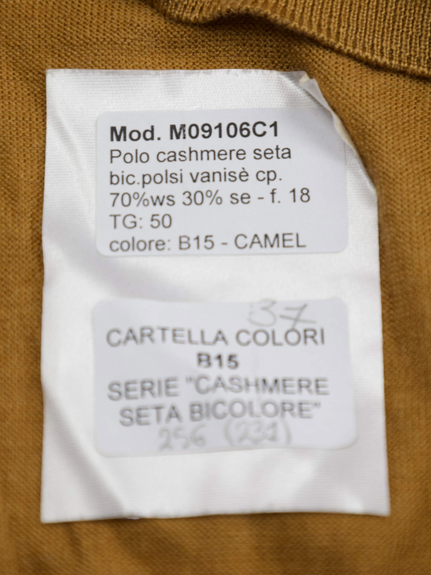 Fioroni Mocca Brown Bicolor Cashmere & Silk Long-Sleeve Polo