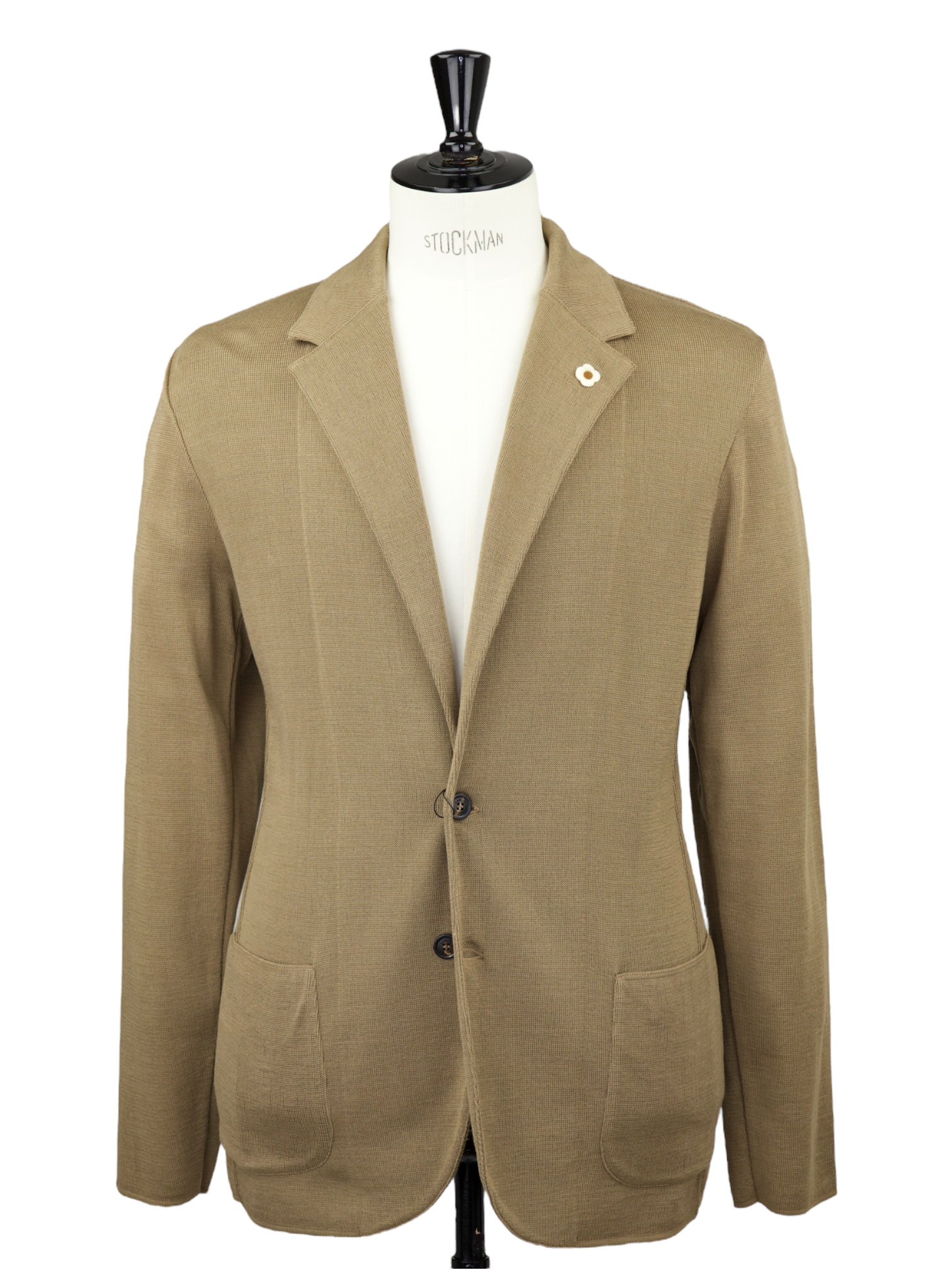 Lardini Camel Giacche Uomo Knitted Jacket