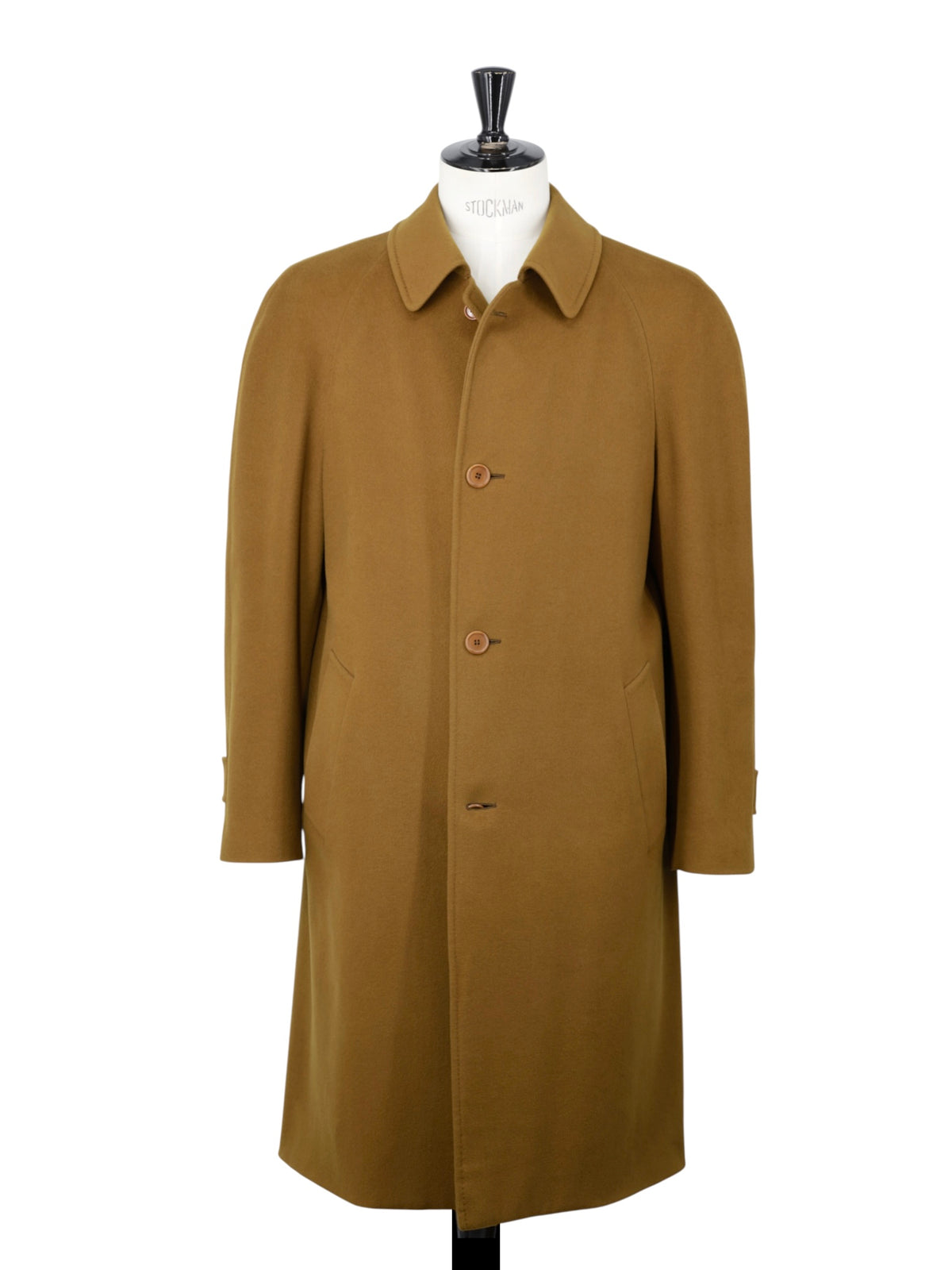 Canali Caramel Brown Vintage Wool & Cashmere Balmacaan Overcoat