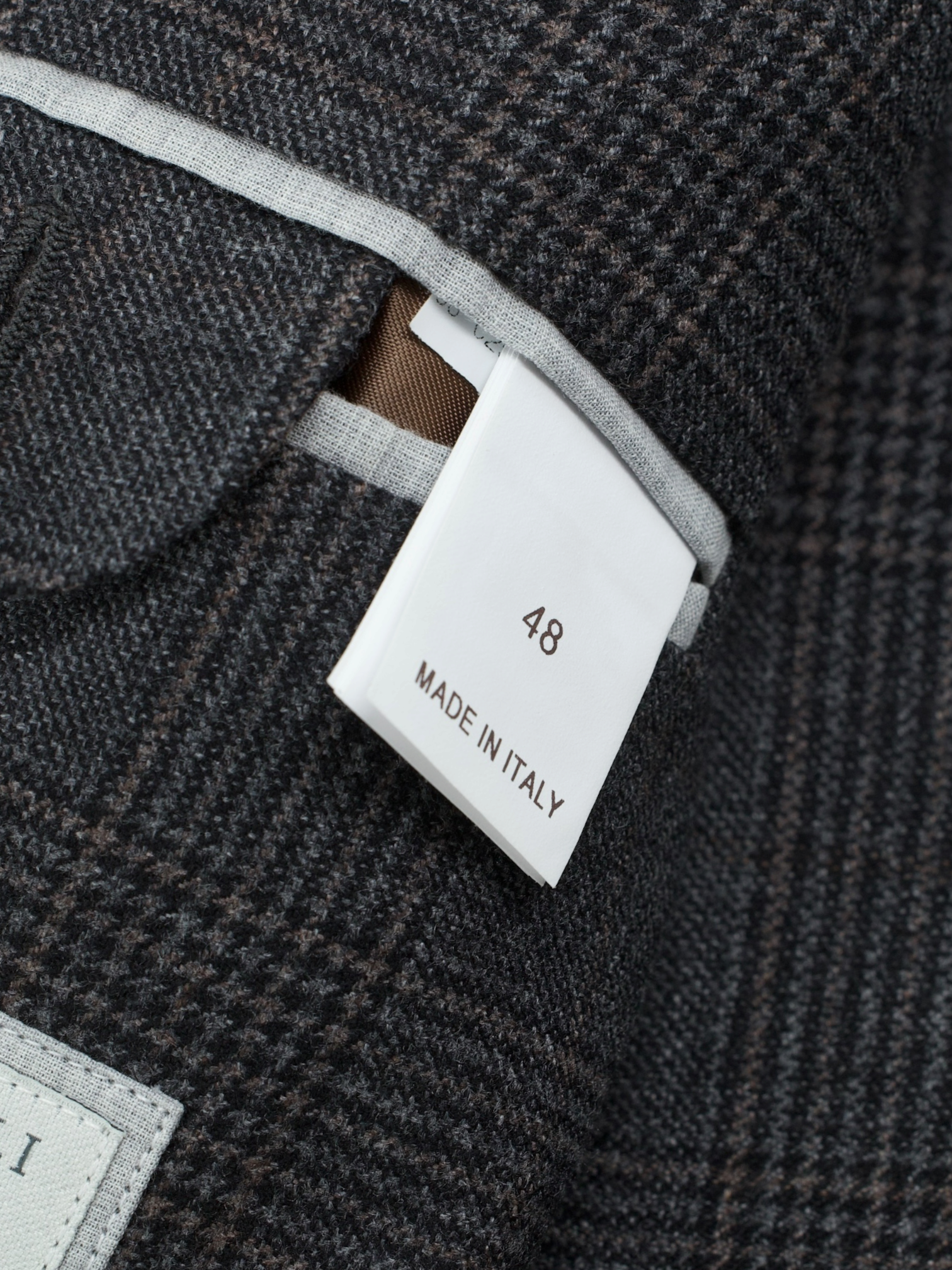 Brunello Cucinelli Grey & Brown Cashmere & Silk Checkered Jacket