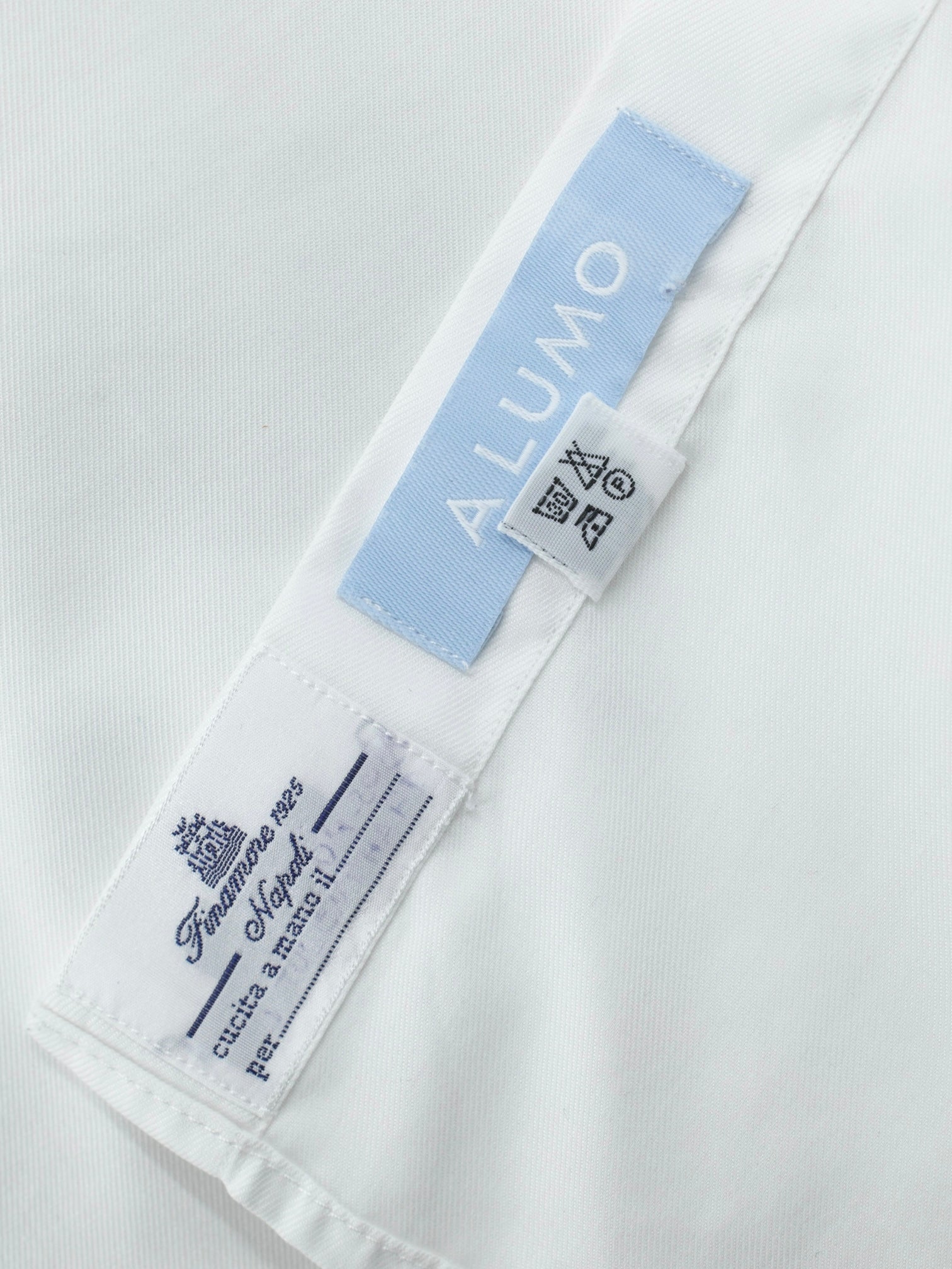Finamore White Alumo Cotton Twill Eduardo Shirt