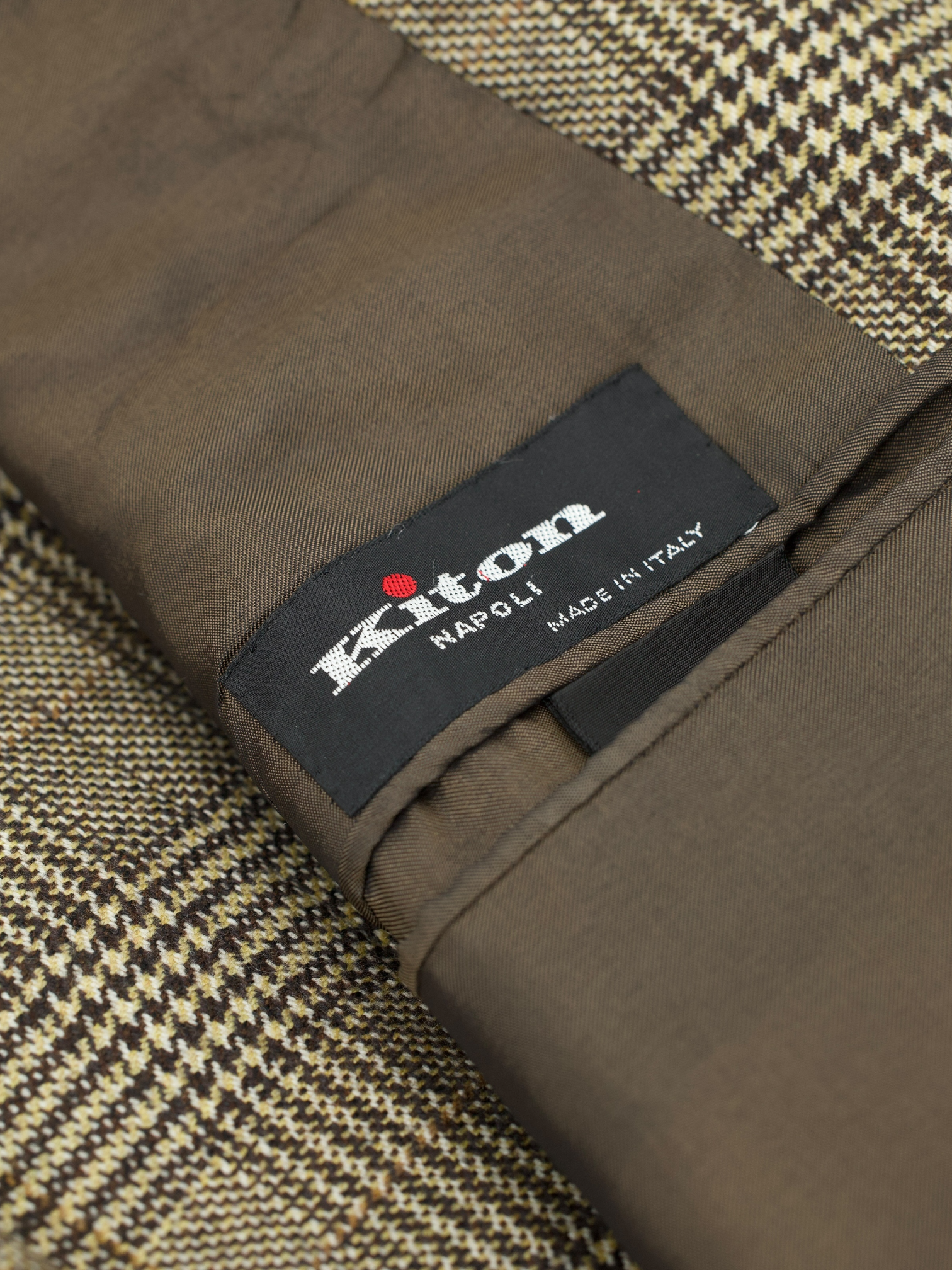 Kiton Brown Vintage Pure Cashmere Prince of Wales Jacket